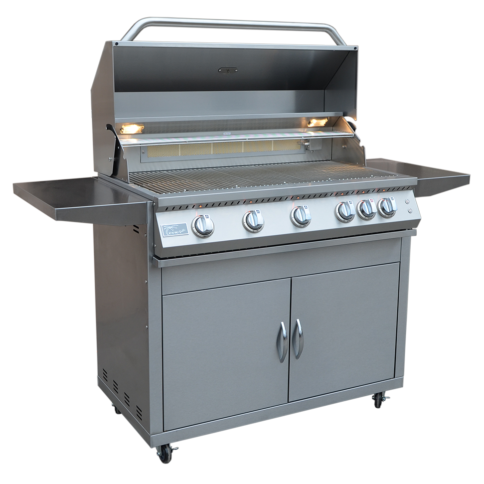 KoKoMo Grills Professional 40" 5 Burner BBQ Freestanding Gas Grill with Cart