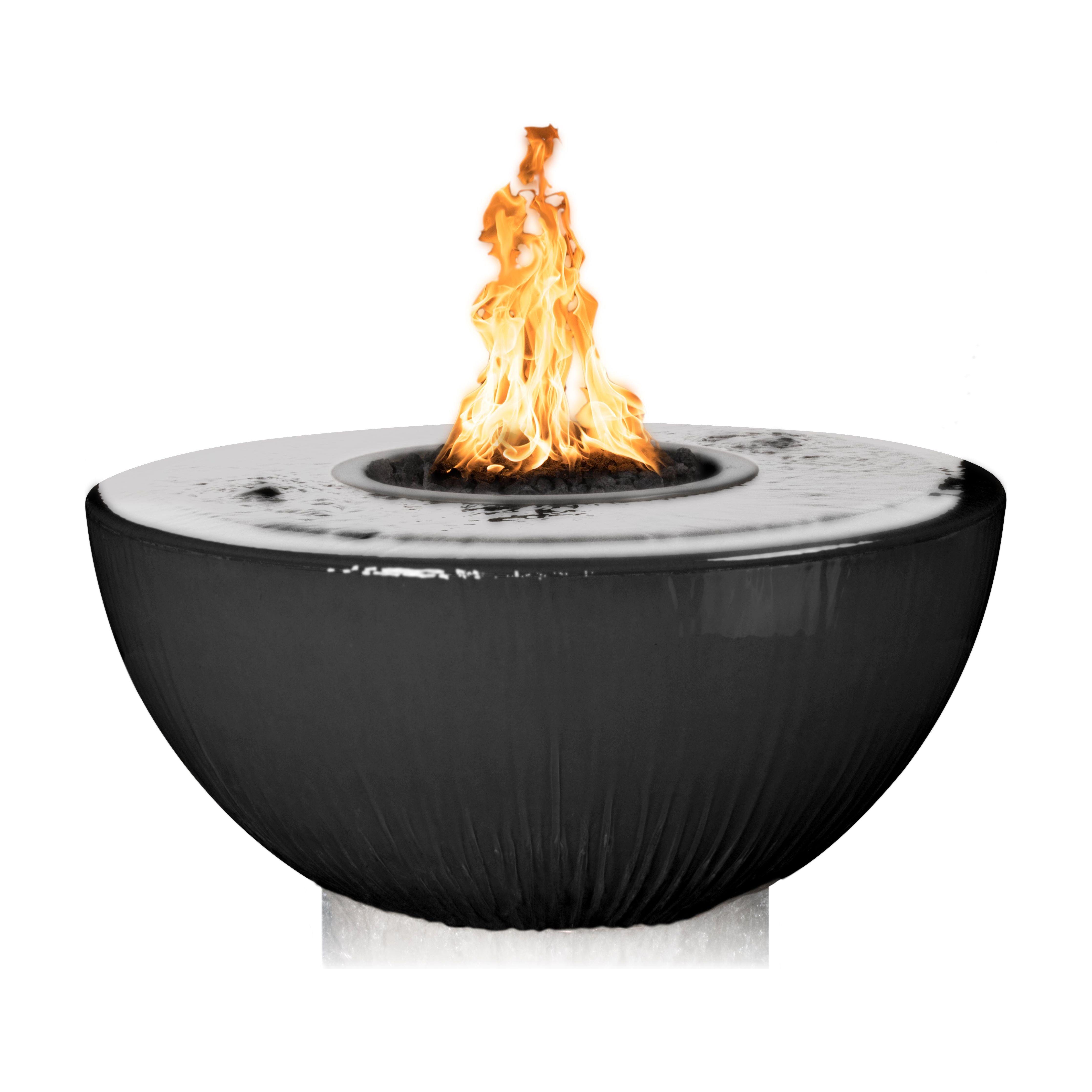The Outdoor Plus 38" Sedona GFRC Concrete Fire & Water Bowl – 360° Spill