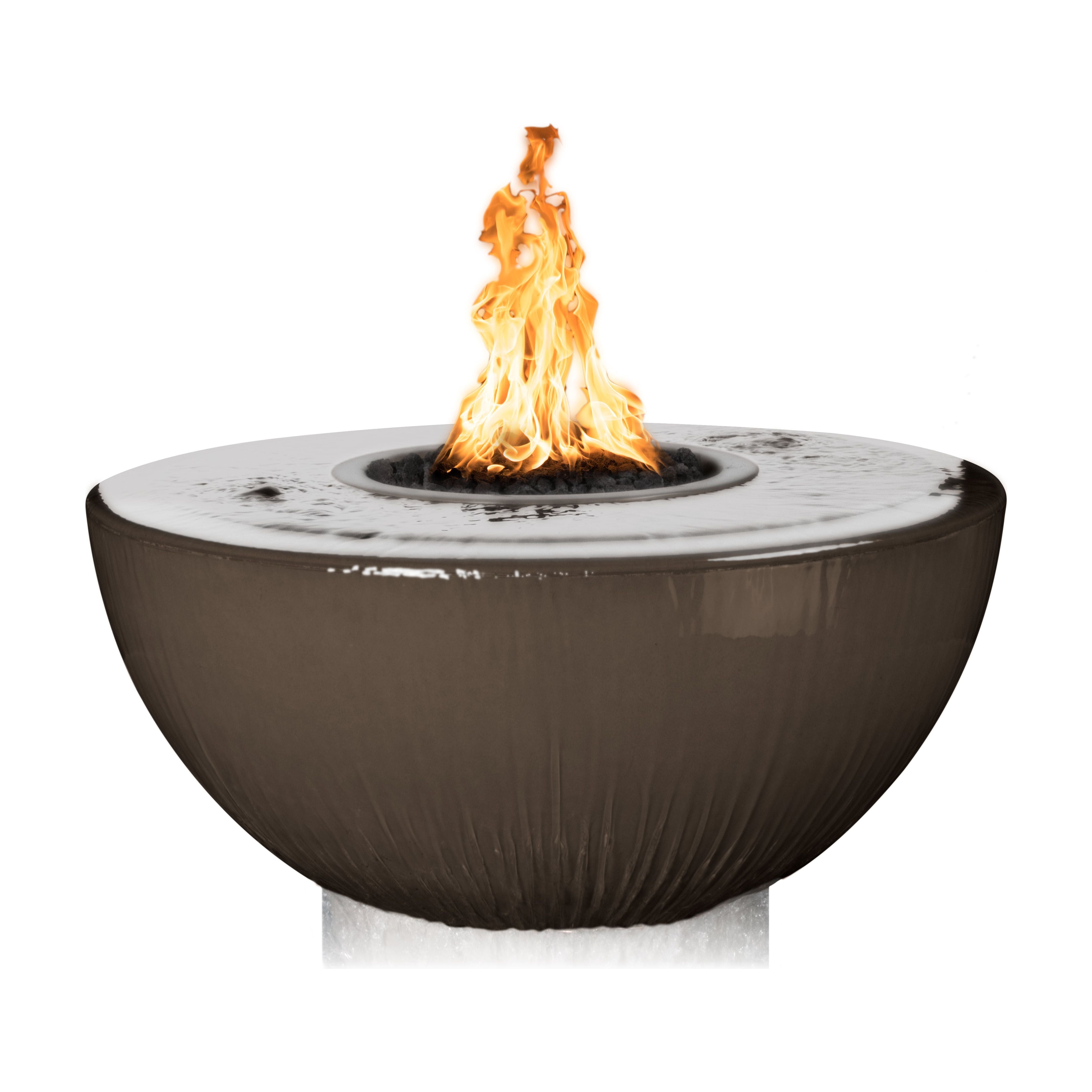 The Outdoor Plus 38" Sedona GFRC Concrete Fire & Water Bowl – 360° Spill