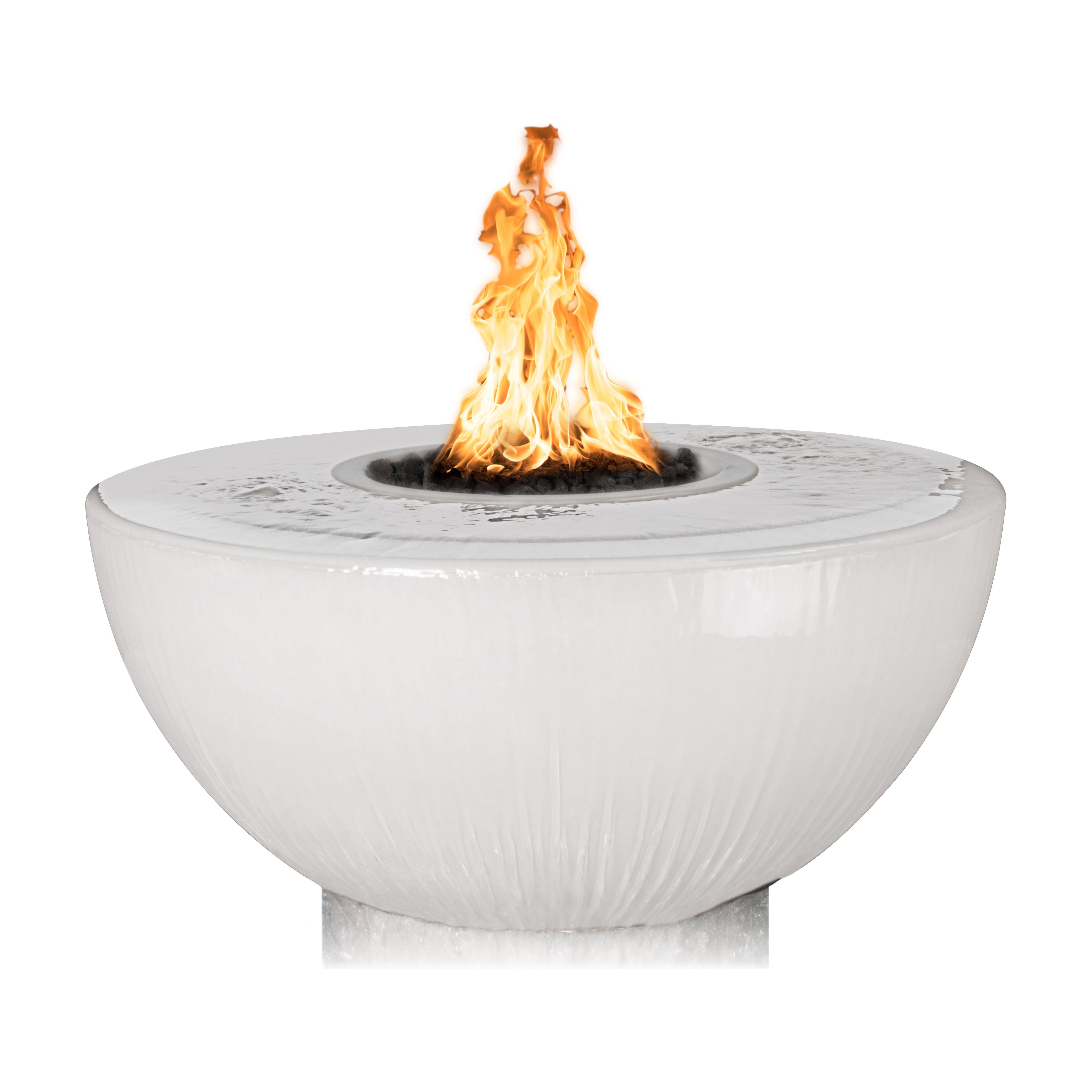 The Outdoor Plus 38" Sedona GFRC Concrete Fire & Water Bowl – 360° Spill
