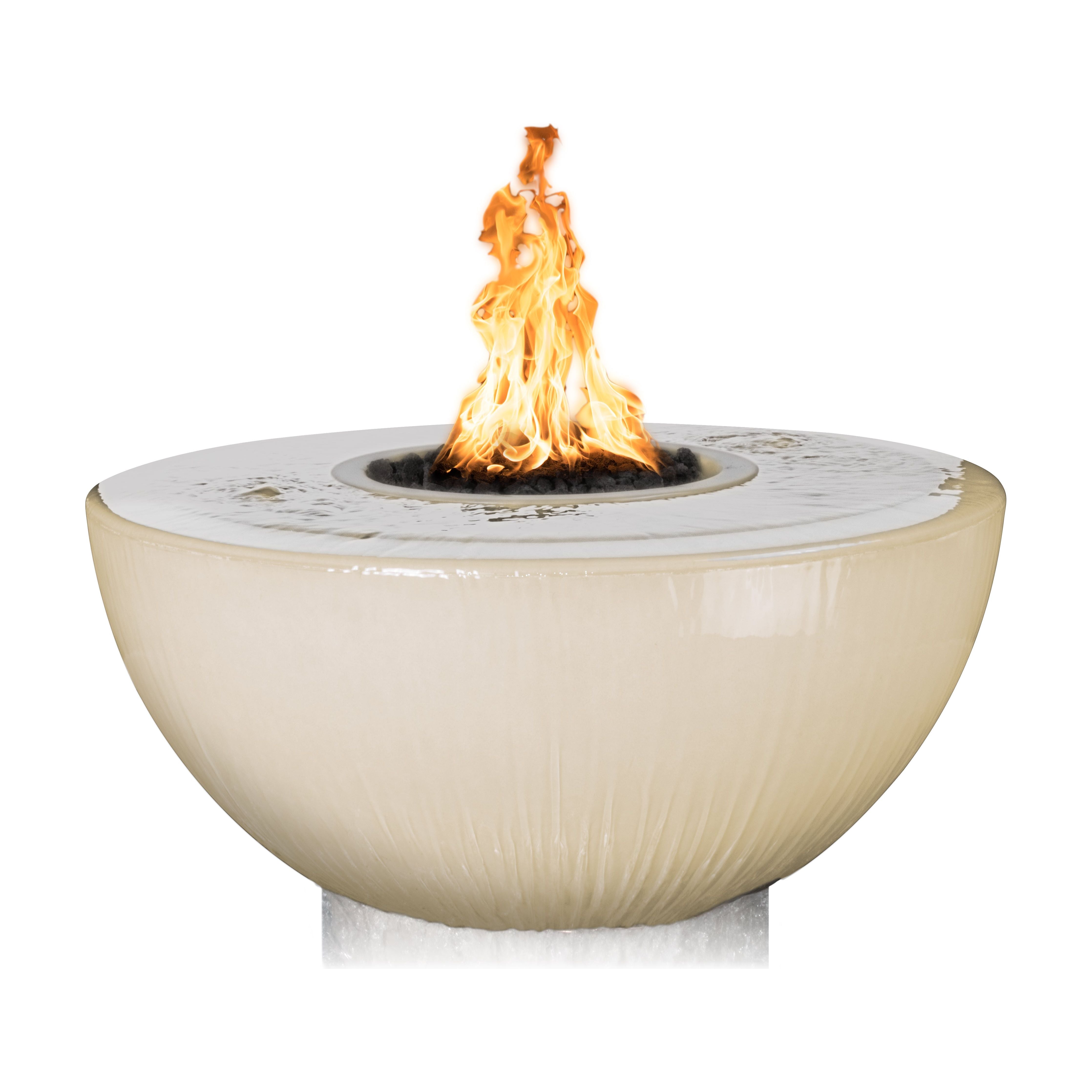The Outdoor Plus 38" Sedona GFRC Concrete Fire & Water Bowl – 360° Spill