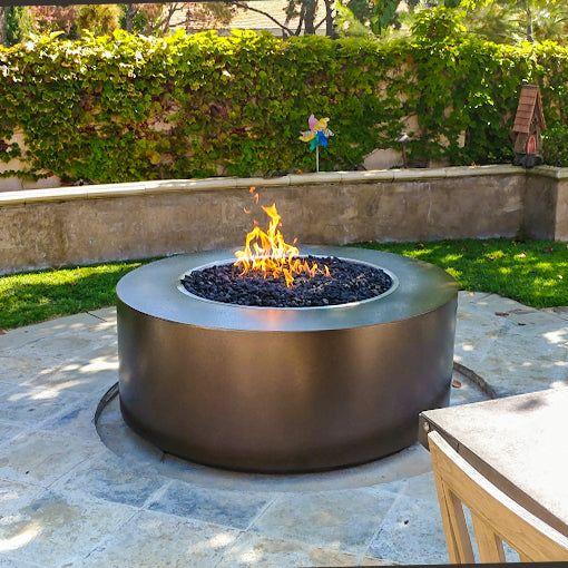 The Outdoor Plus Beverly Round Metal Powder Coat Fire Pit