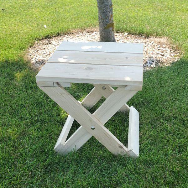 Dundalk Leisurecraft Adirondack Foldable End Table - White Cedar