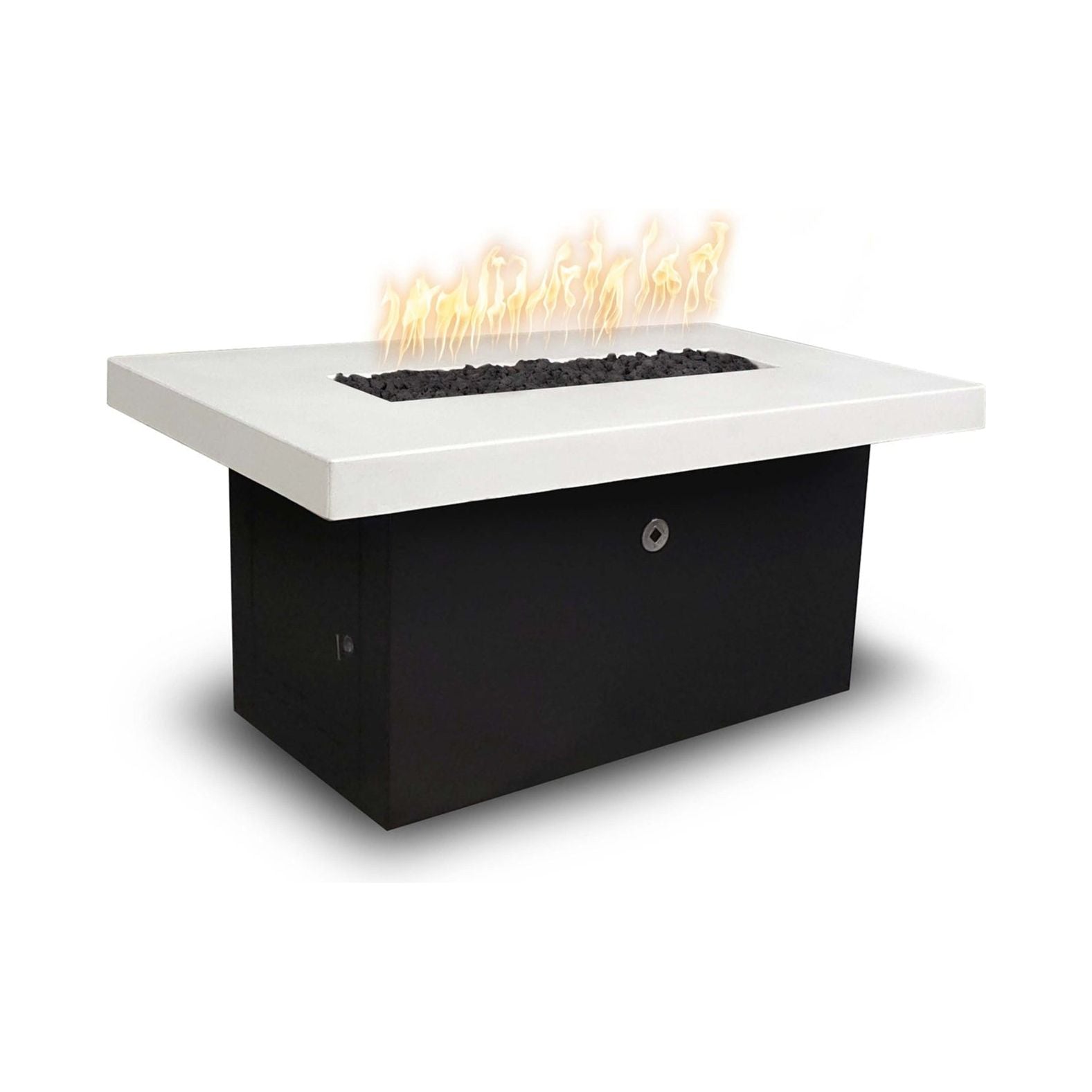 The Outdoor Plus Alberta Black & White GFRC Concrete Fire Table