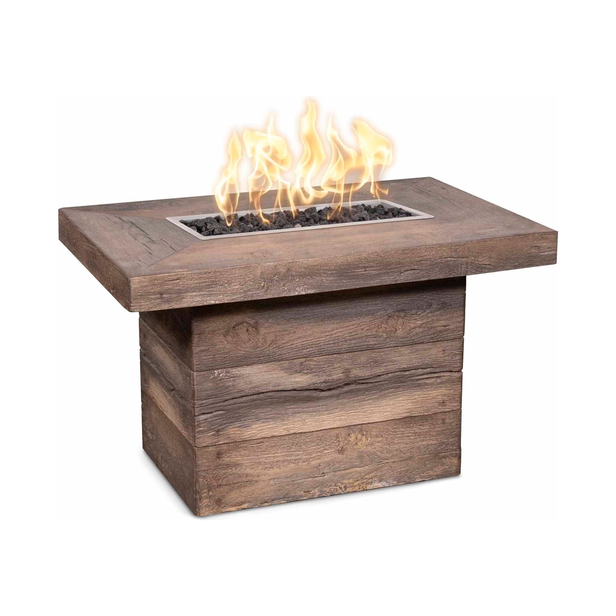 The Outdoor Plus Alberta Wood Grain GFRC Concrete Fire Table