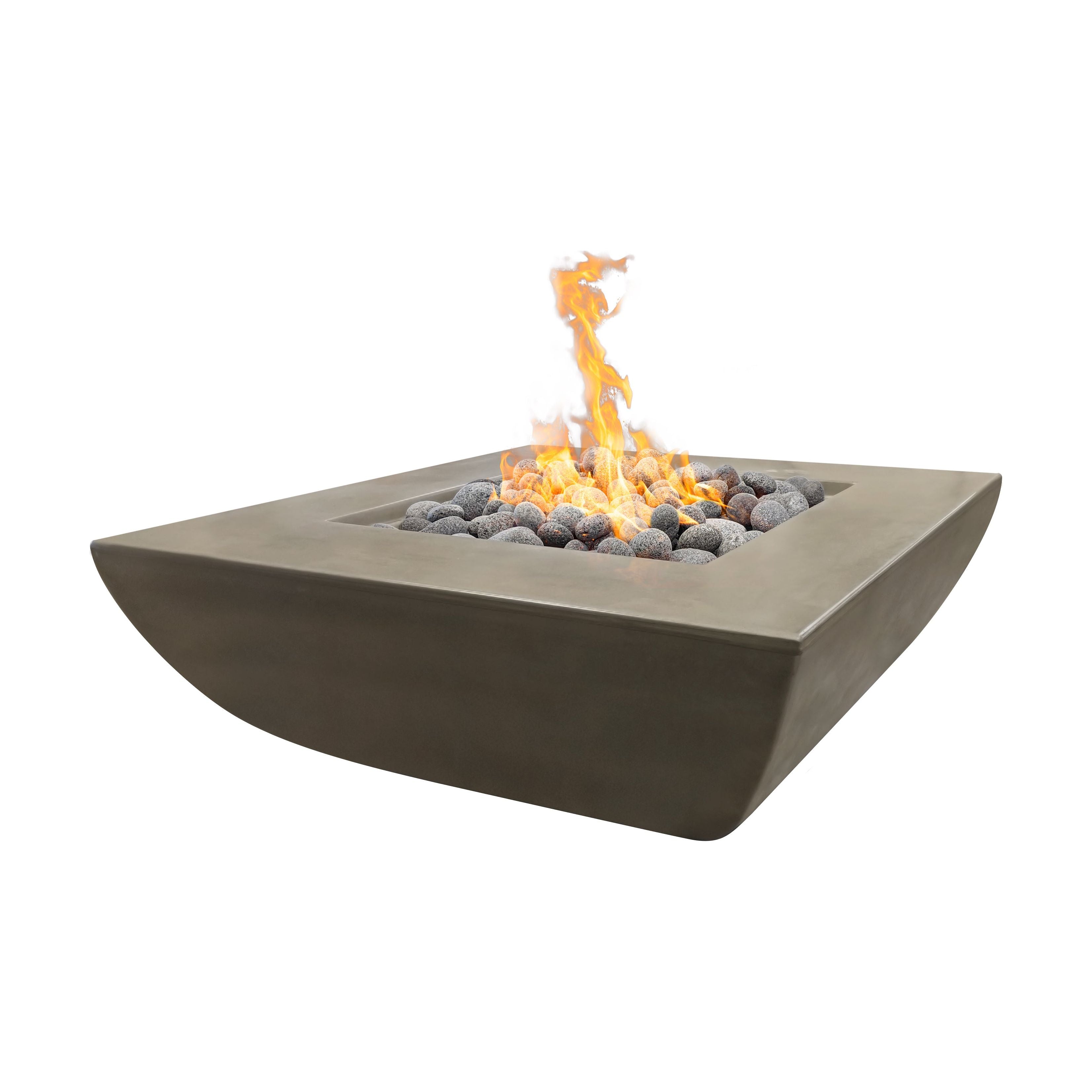 The Outdoor Plus Avalon GFRC Concrete Fire Pit - Wide Ledge