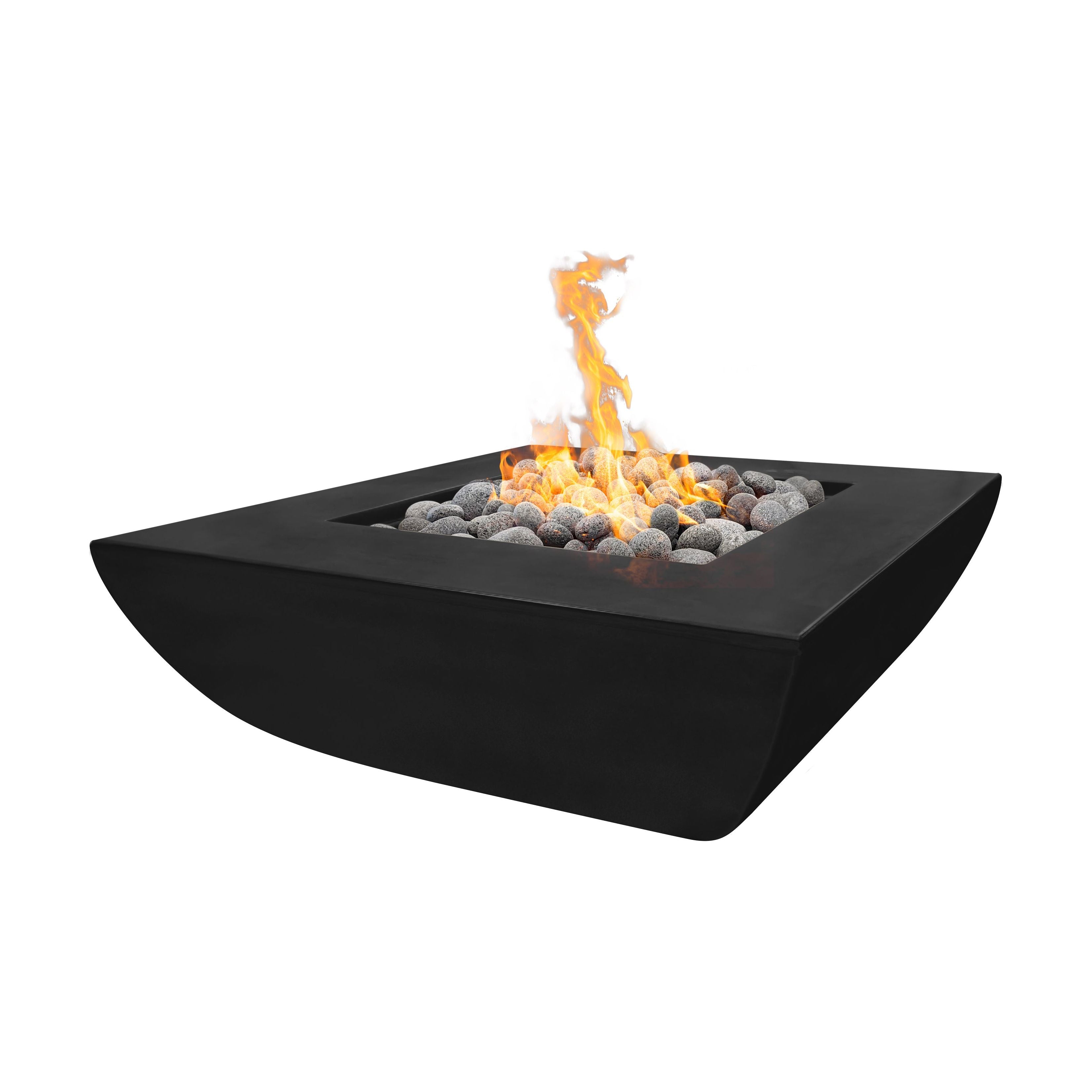 The Outdoor Plus Avalon GFRC Concrete Fire Pit - Wide Ledge