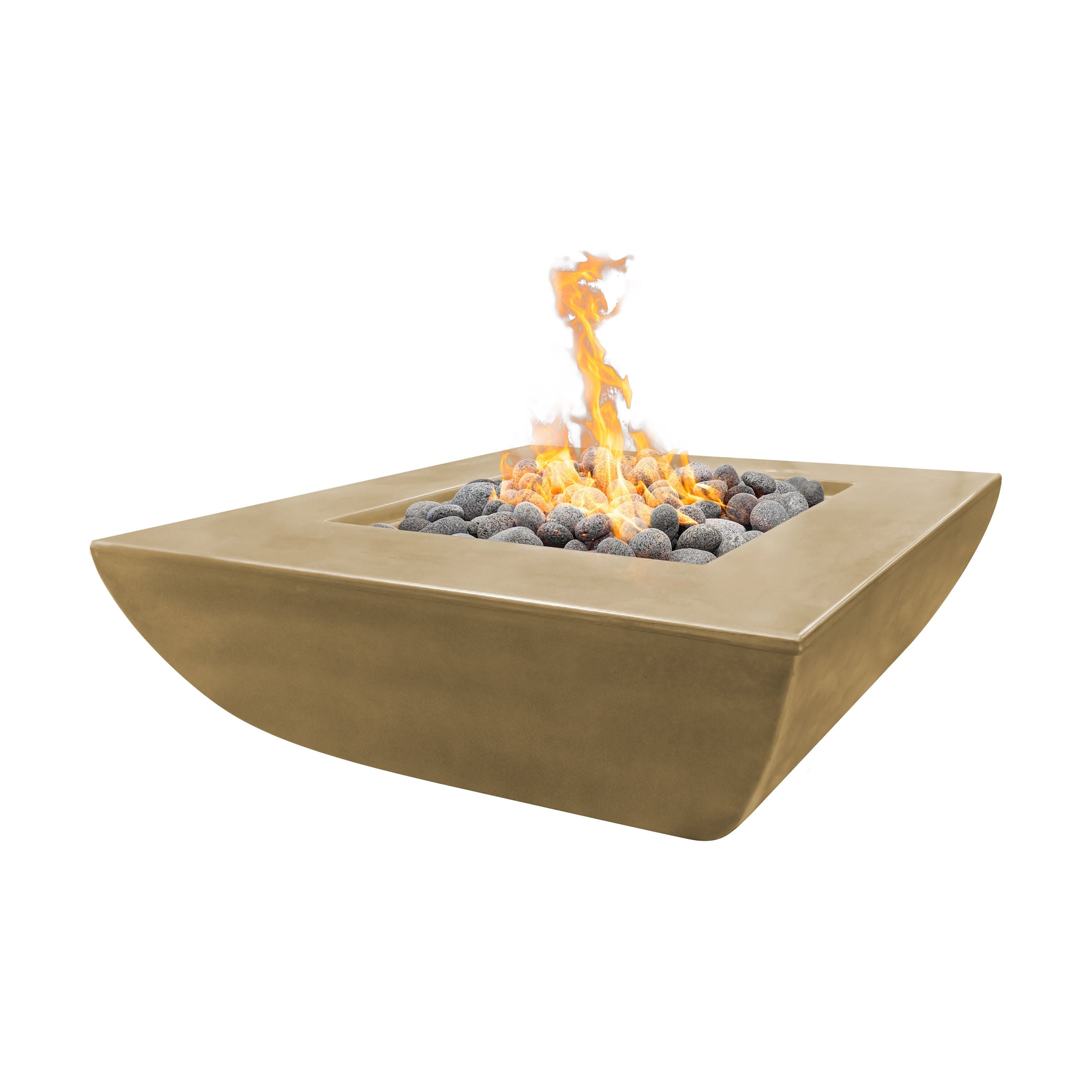 The Outdoor Plus Avalon GFRC Concrete Fire Pit - Wide Ledge