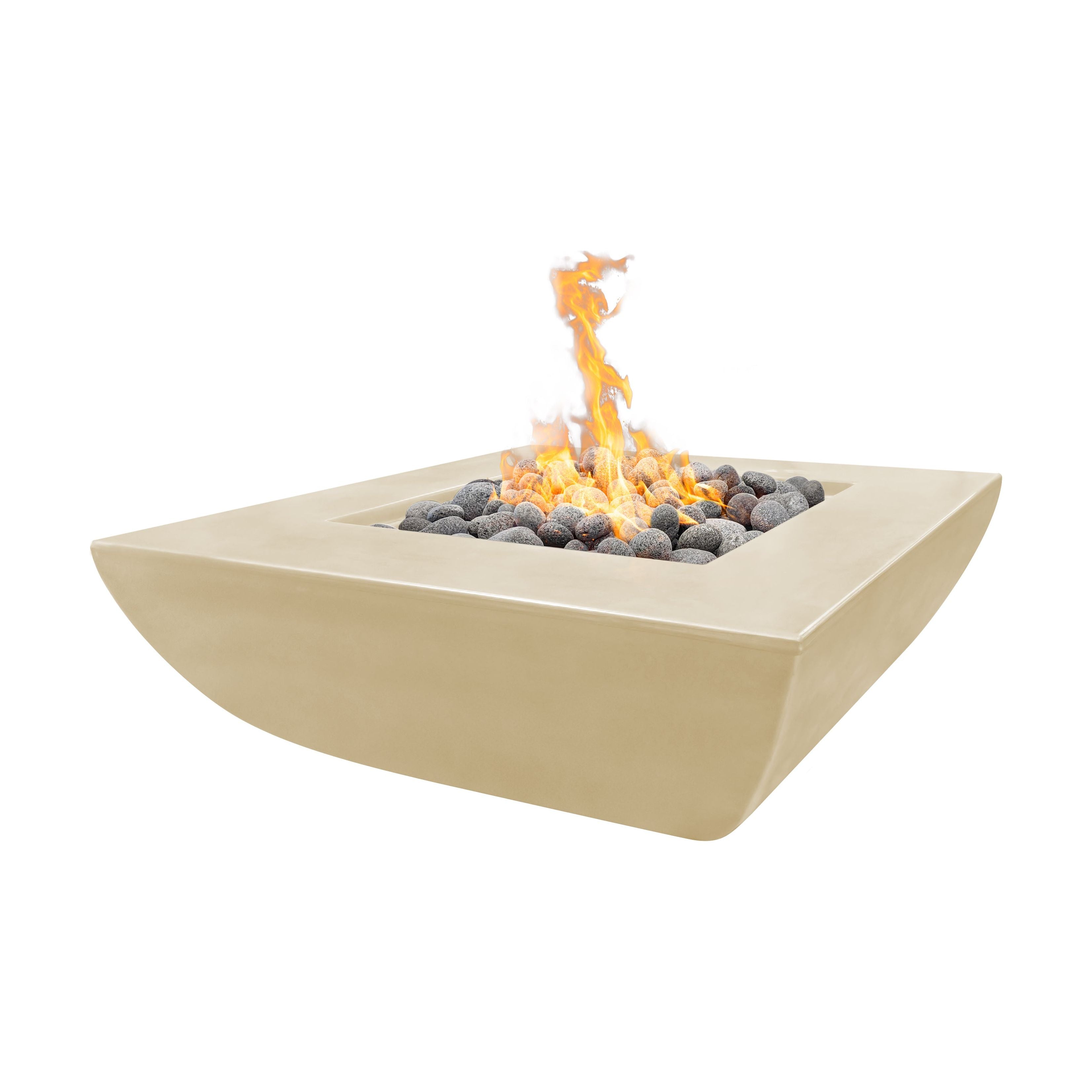 The Outdoor Plus Avalon GFRC Concrete Fire Pit - Wide Ledge