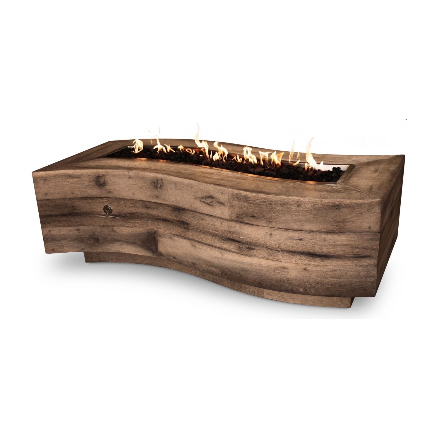 The Outdoor Plus Big Sur Wood Grain GFRC Concrete Fire Pit