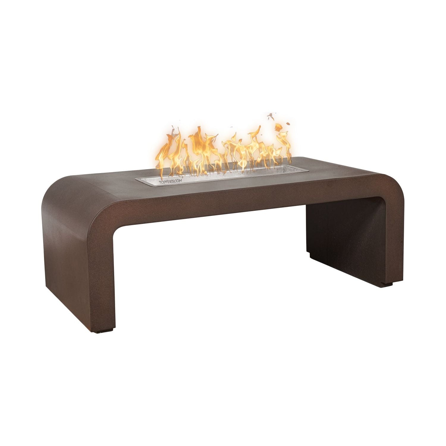 The Outdoor Plus Calabasas Rectangular Metal Powder Coat Fire Pit
