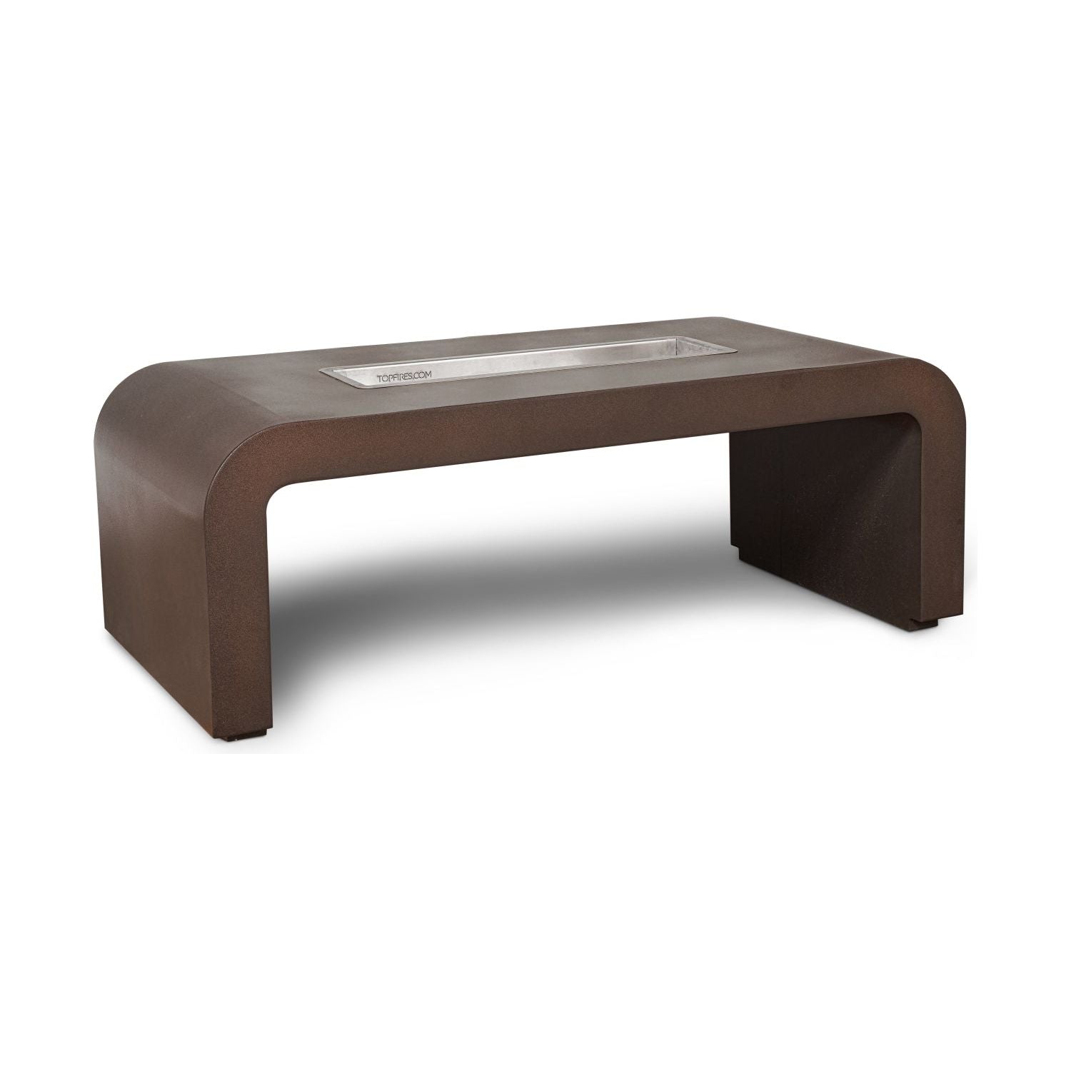 The Outdoor Plus Calabasas Rectangular Metal Powder Coat Fire Pit