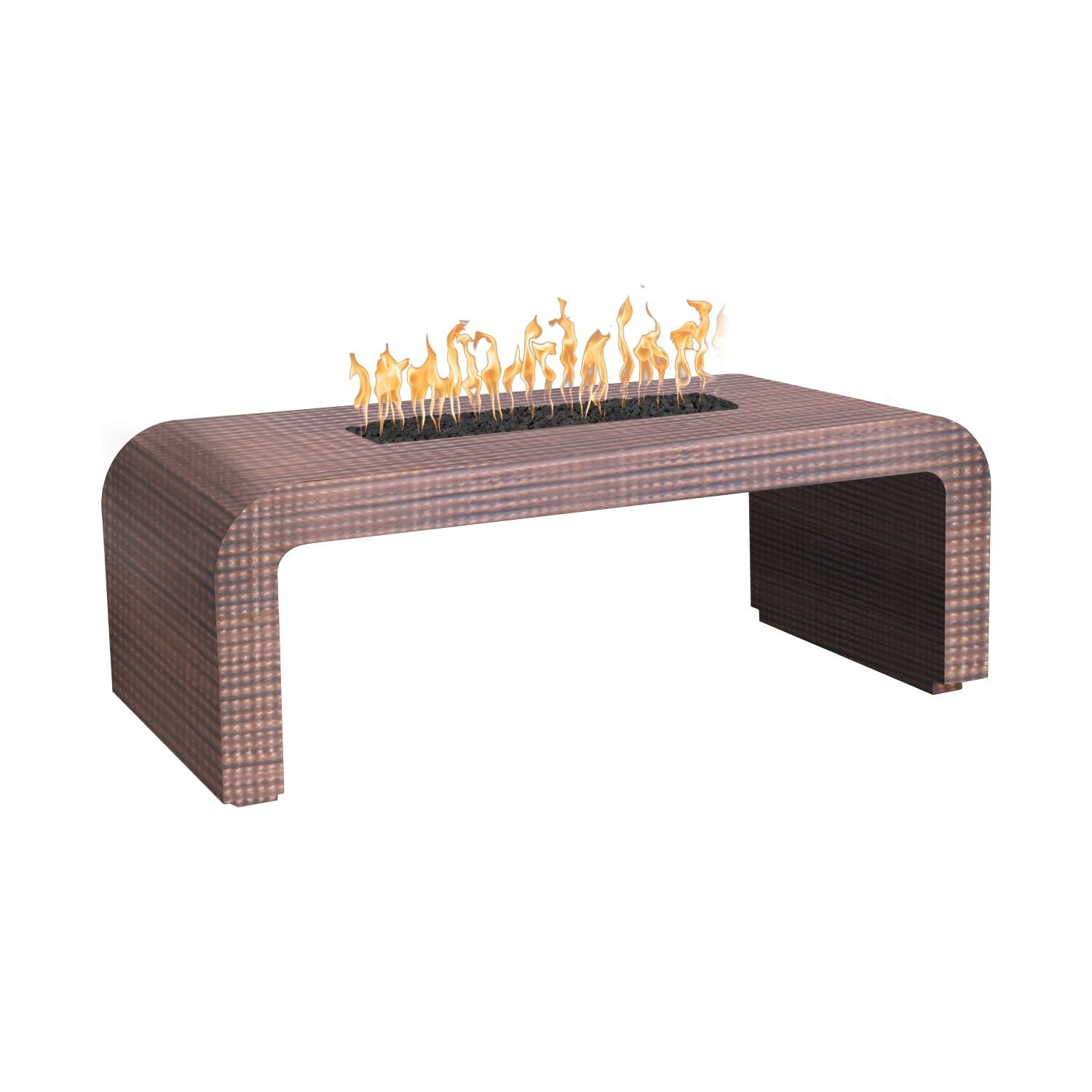 The Outdoor Plus Calabasas Rectangular Metal Fire Table