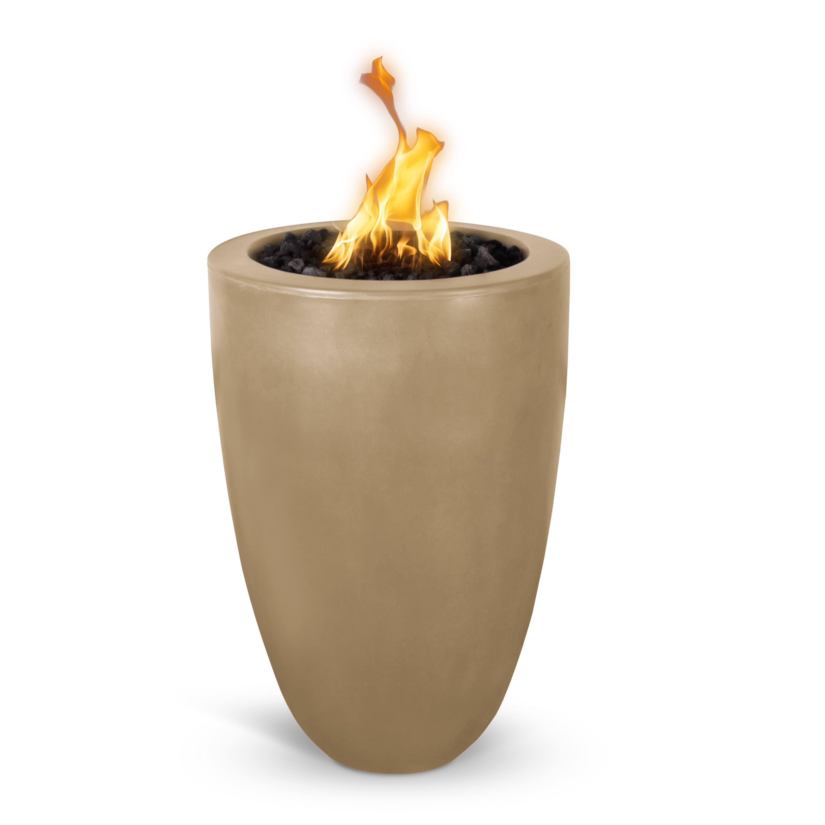 The Outdoor Plus Castillo 22" Round GFRC Concrete Fire Pillar