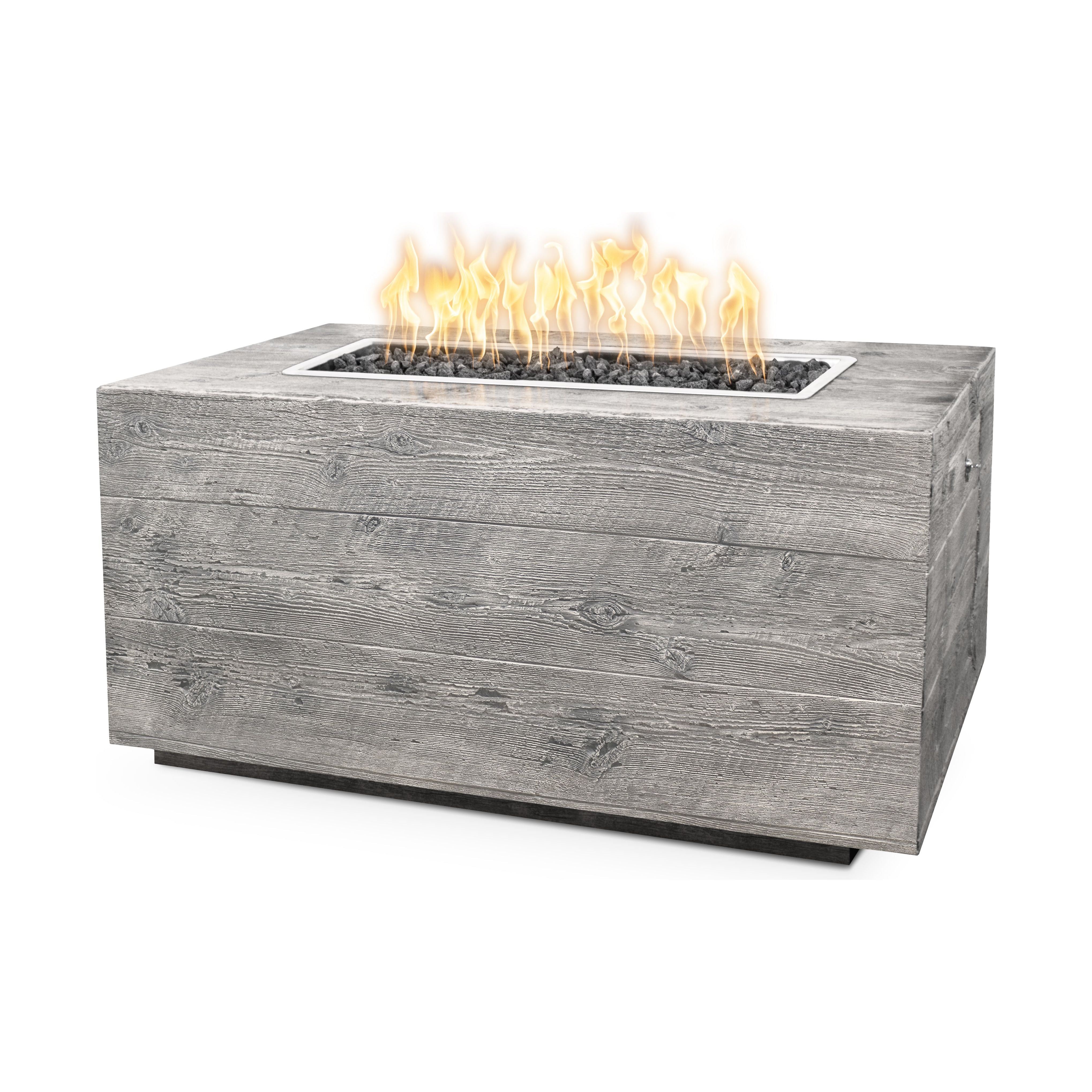 The Outdoor Plus Catalina Wood Grain GFRC Concrete Fire Pit