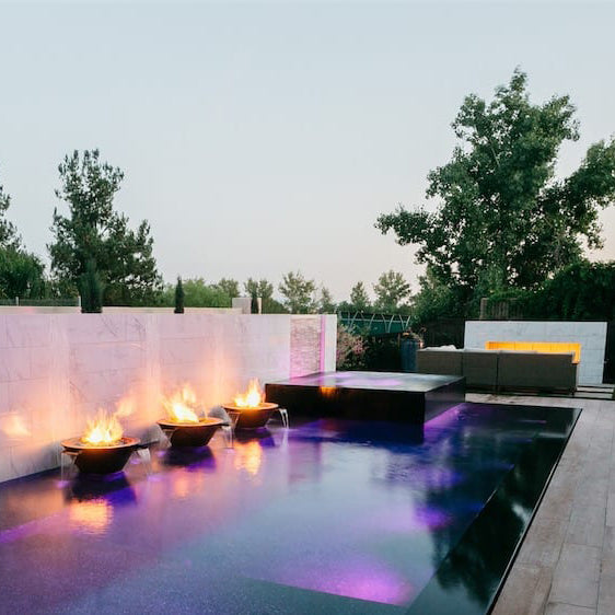 The Outdoor Plus Cazo Hammered Patina Copper Fire & Water Bowl - 4-Way Spill