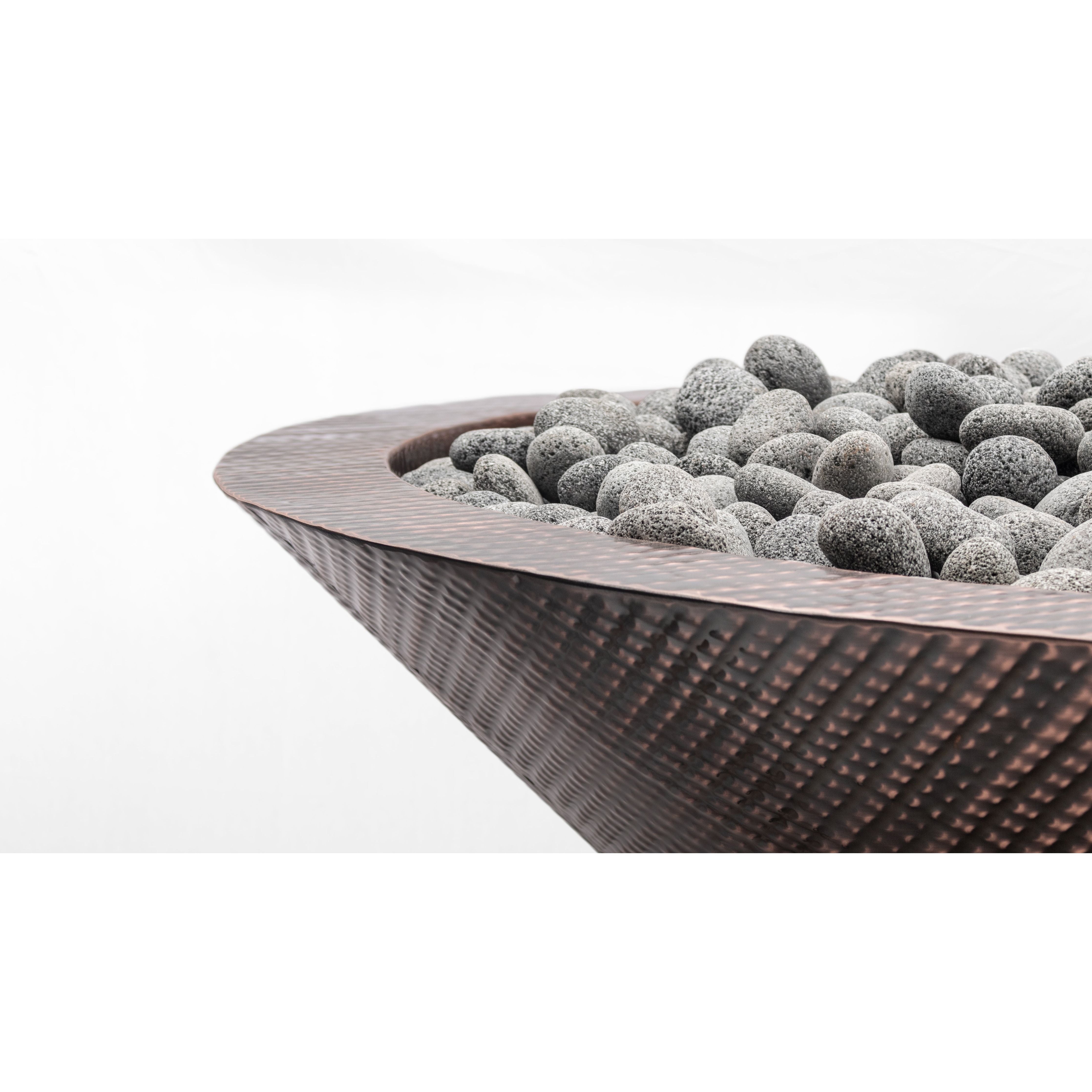 The Outdoor Plus Cazo Hammered Copper Fire Pit - Narrow Ledge