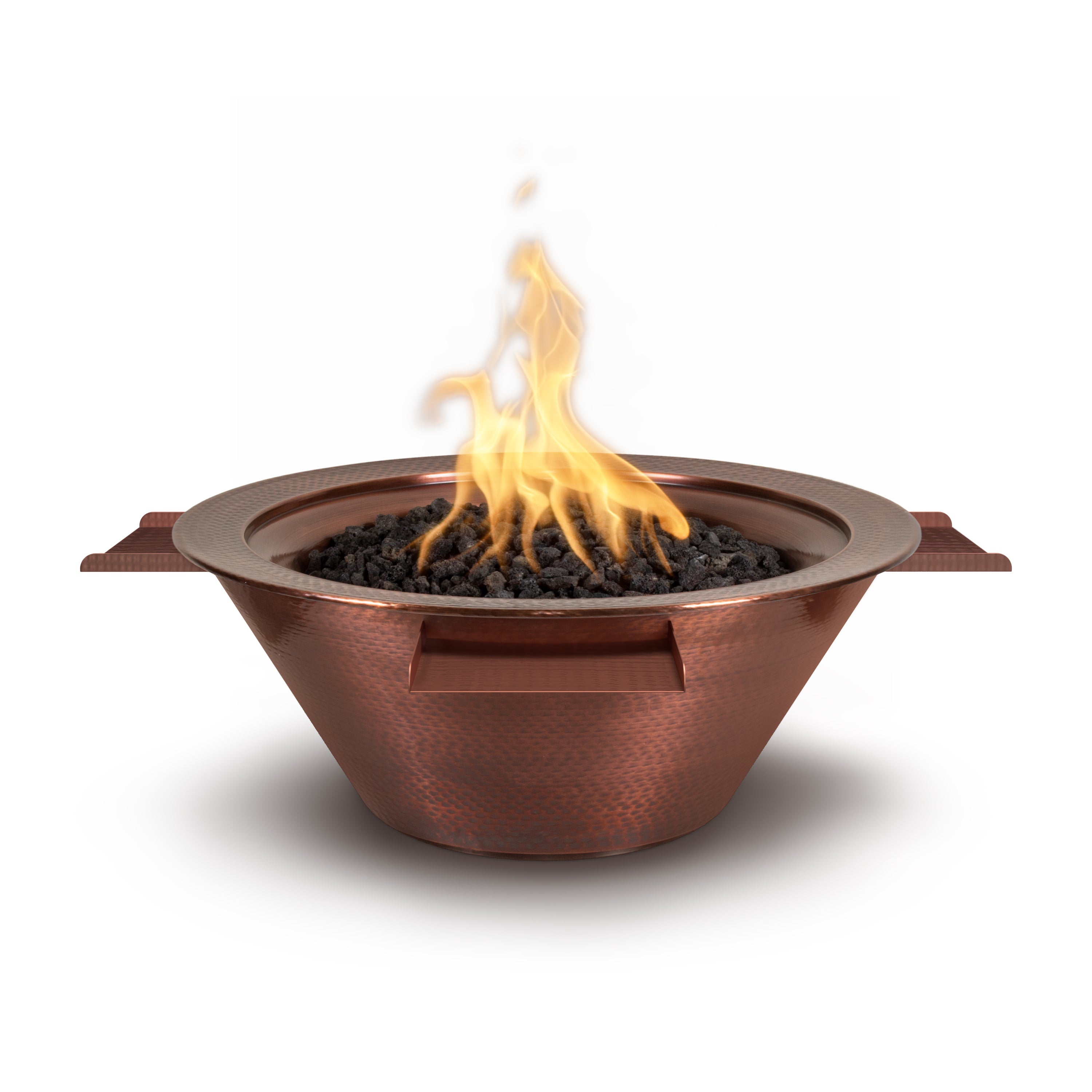 The Outdoor Plus Cazo Hammered Patina Copper Fire & Water Bowl - 4-Way Spill