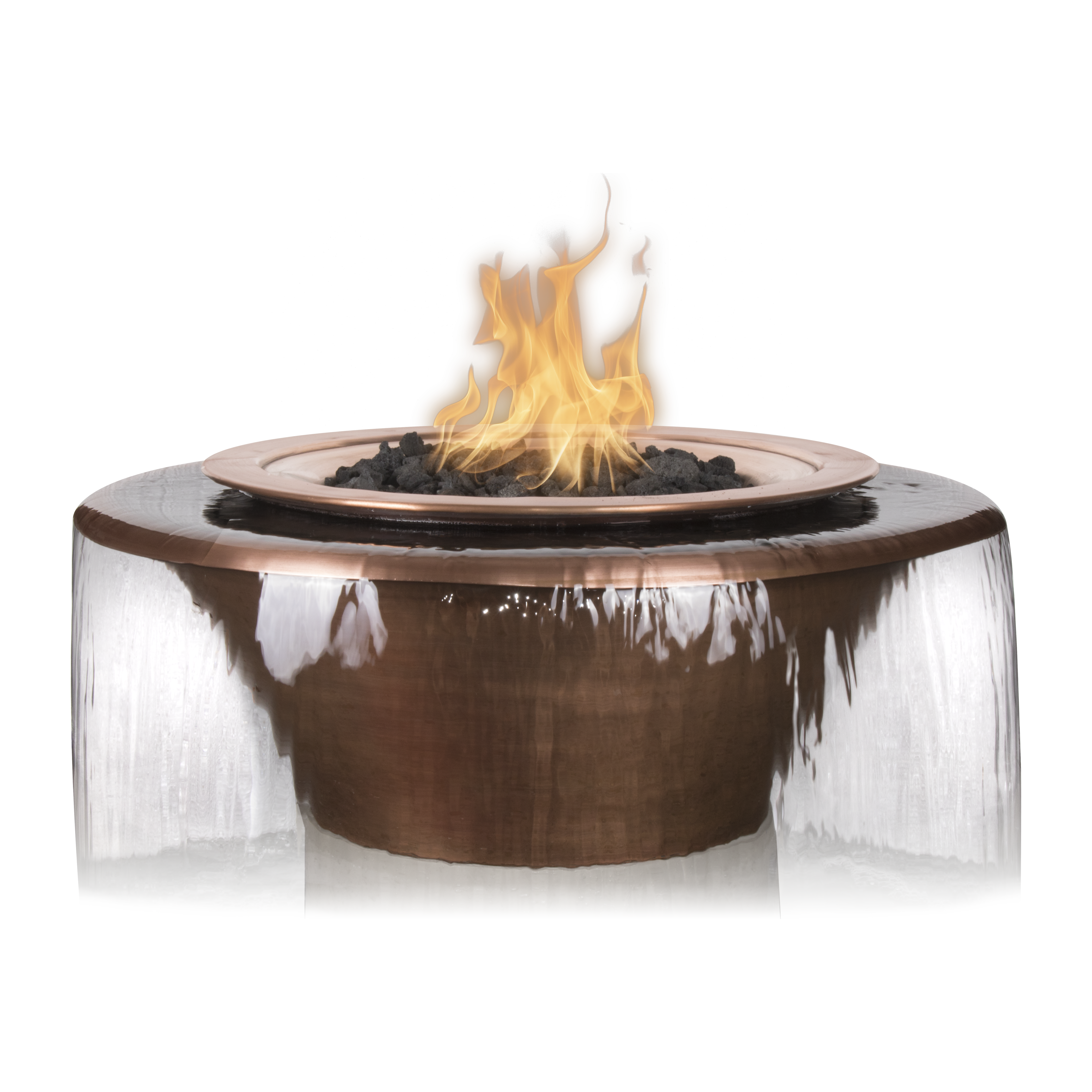 The Outdoor Plus Cazo Hammered Patina Copper Fire & Water Bowl - 360° Spill