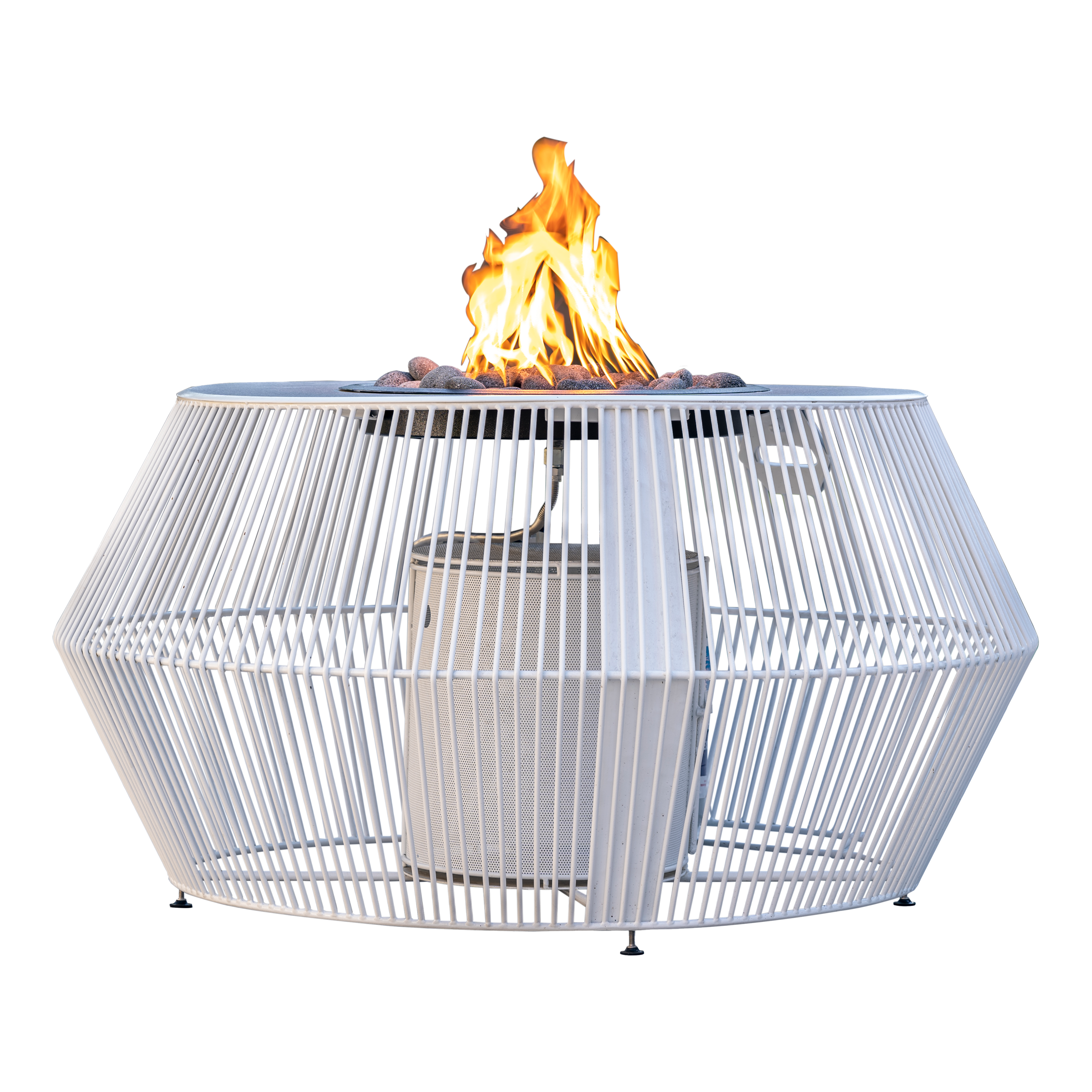 The Outdoor Plus Cesto Black & White Metal Powder Coat Fire Pit