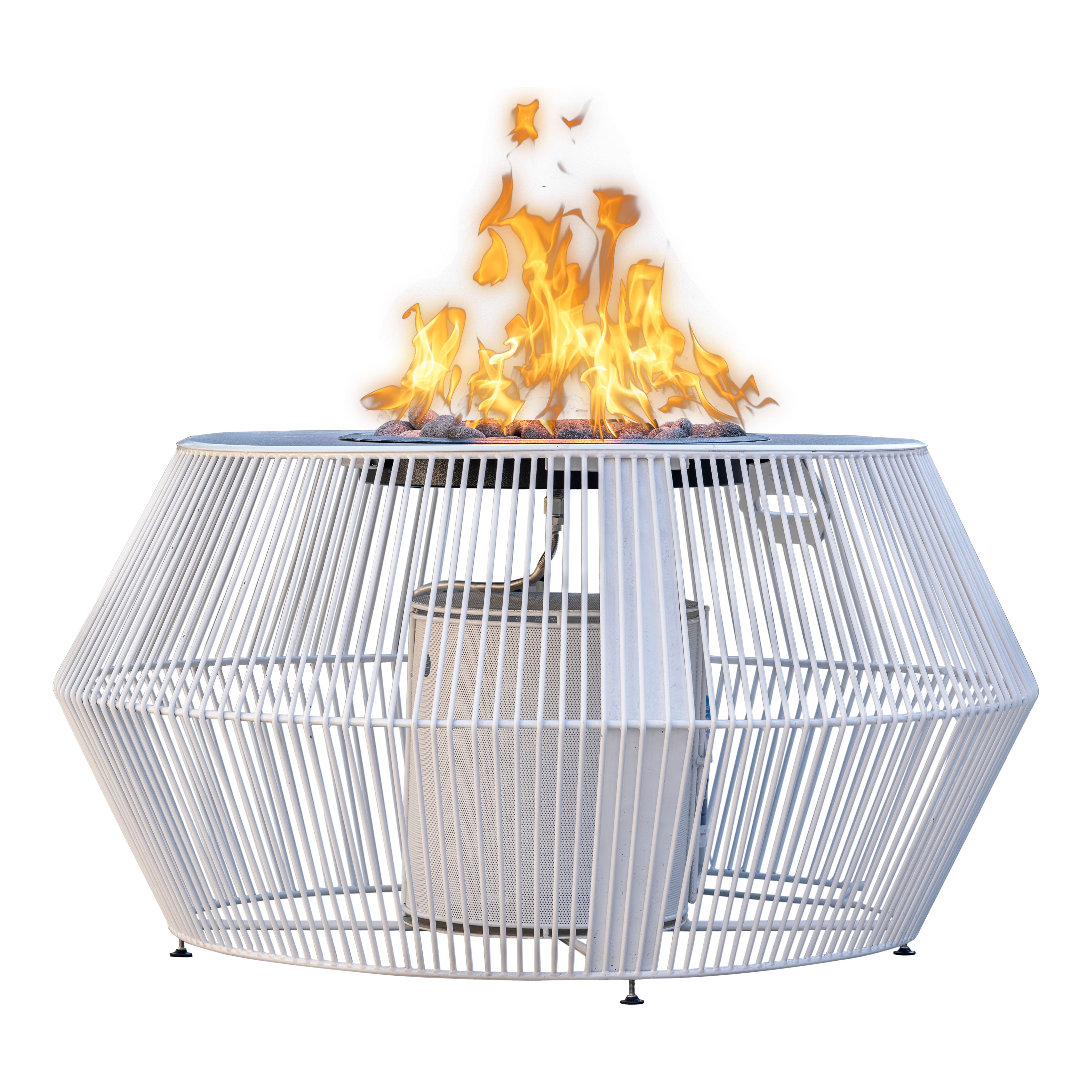 The Outdoor Plus Cesto Black & White Metal Powder Coat Fire Pit