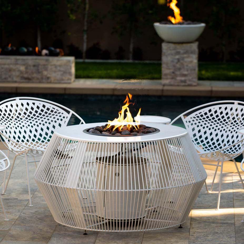 The Outdoor Plus Cesto Black & White Metal Powder Coat Fire Pit