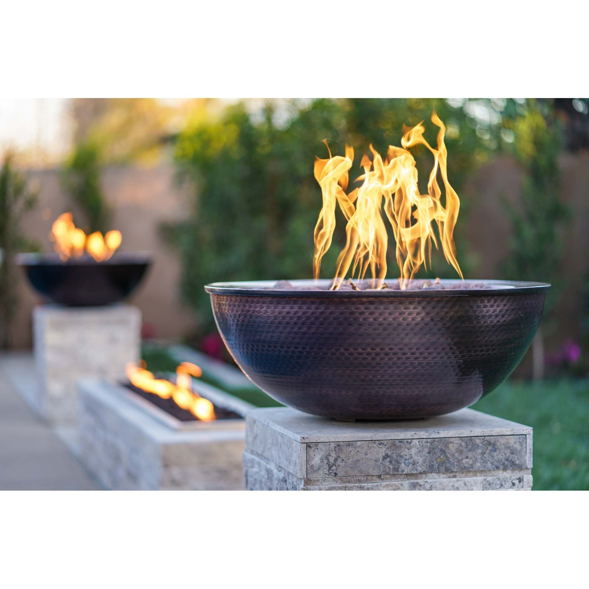 The Outdoor Plus Sedona Hammered Patina Copper Fire Bowl