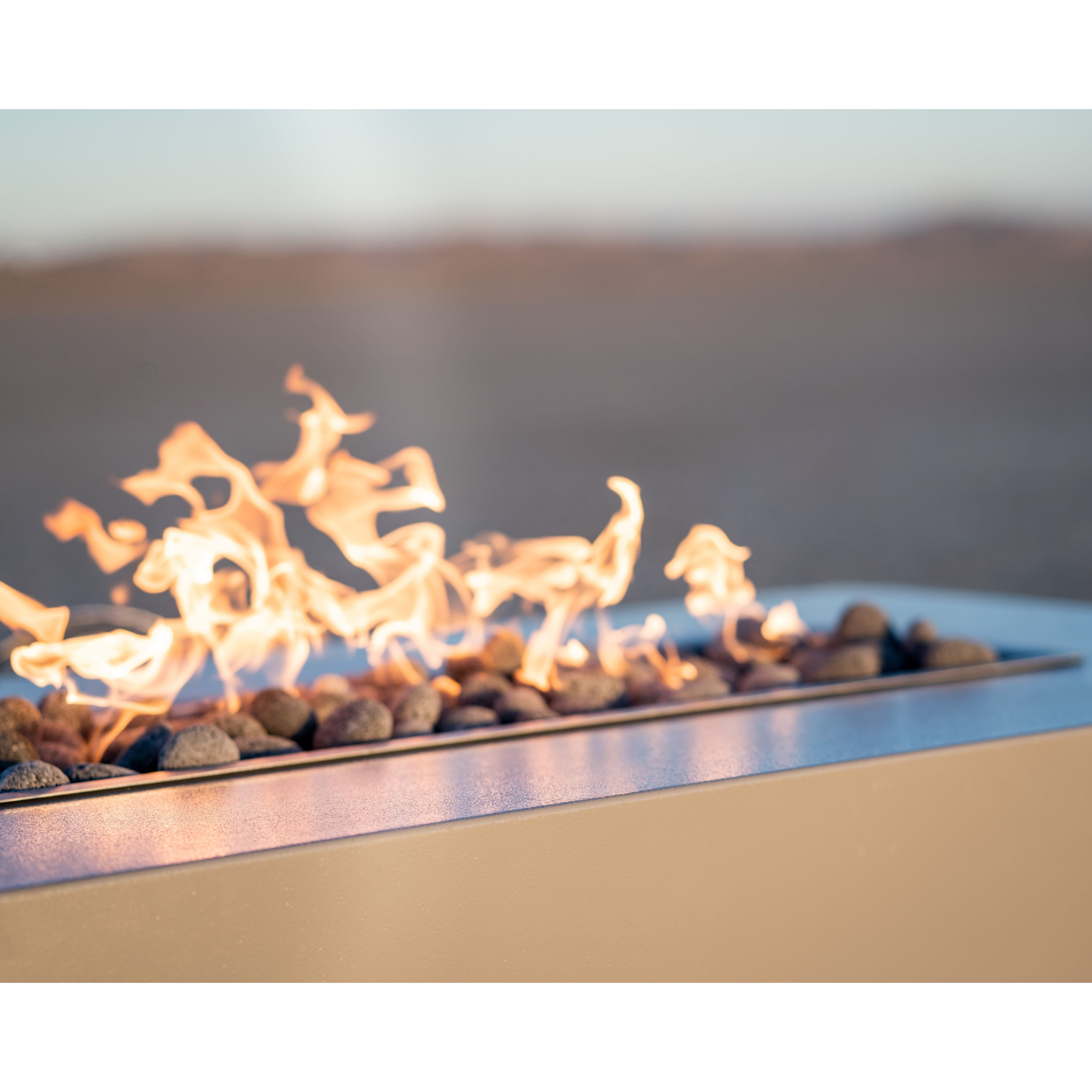 The Outdoor Plus Coronado 84" Rectangle Metal Powder Coat Fire Pit