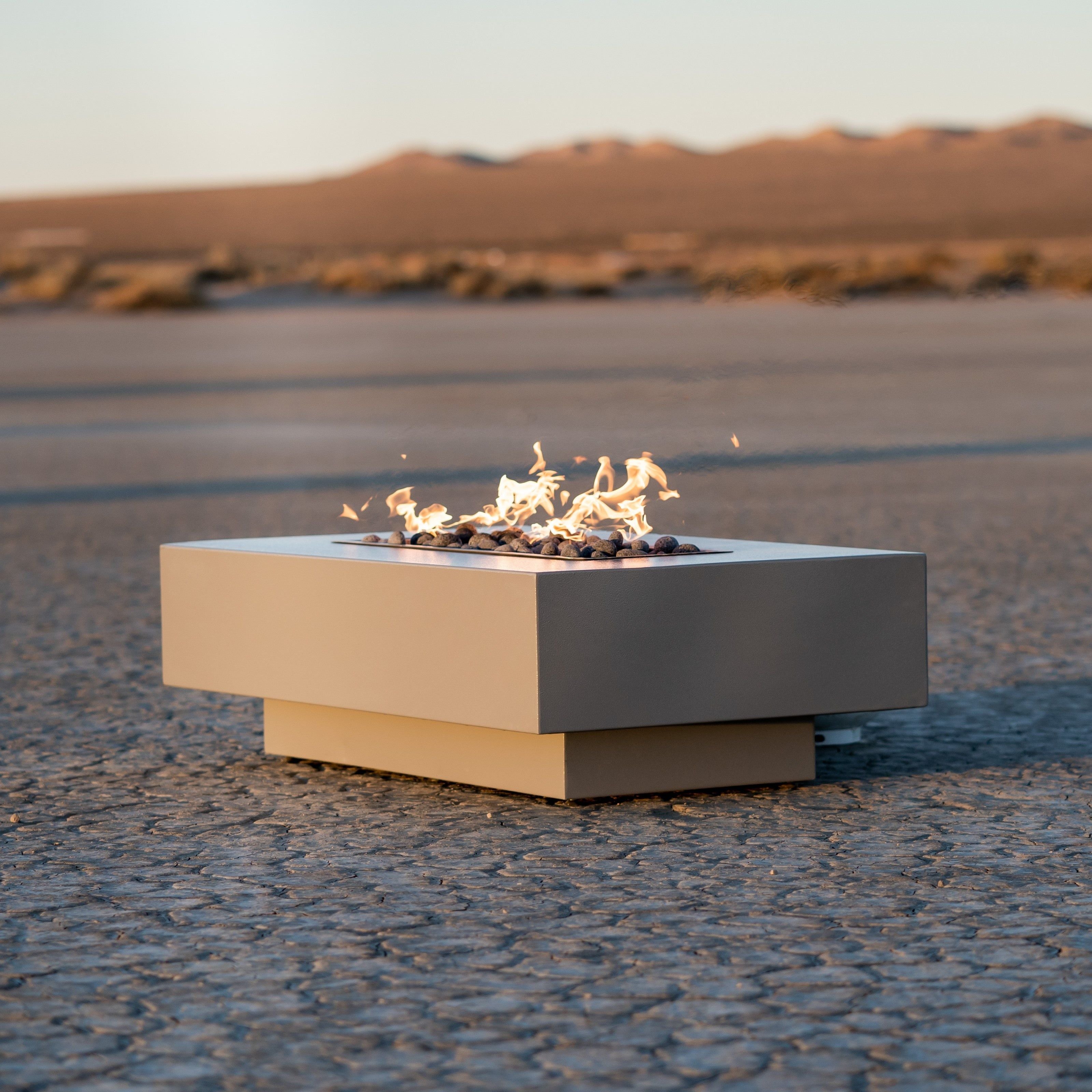 The Outdoor Plus Coronado 84" Rectangle Metal Powder Coat Fire Pit