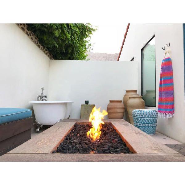 The Outdoor Plus Coronado 120" Rectangle GFRC Wood Grain Fire Pit