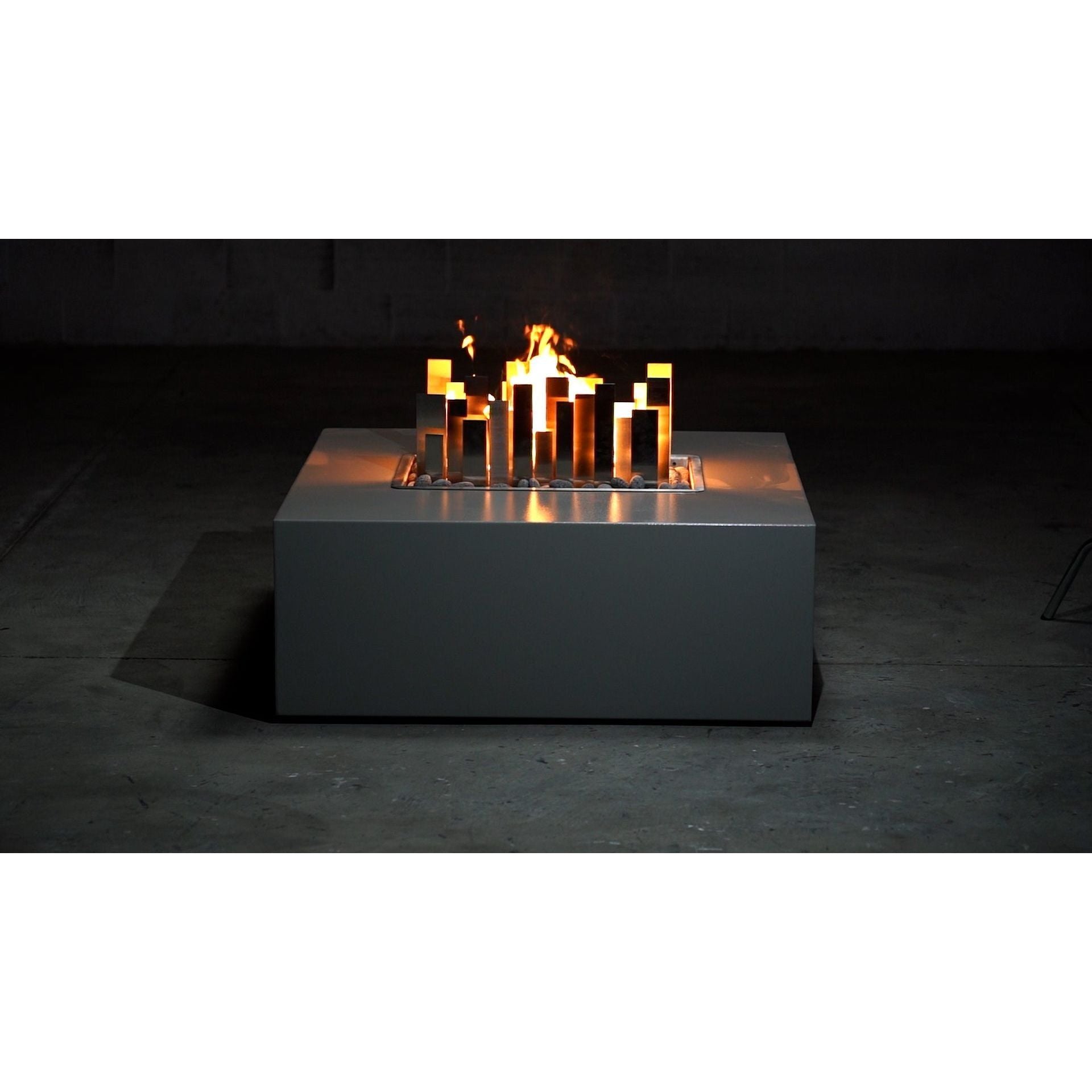 The Outdoor Plus Gallaway Powder Coated Metal Square Fire Pit – Low Profile