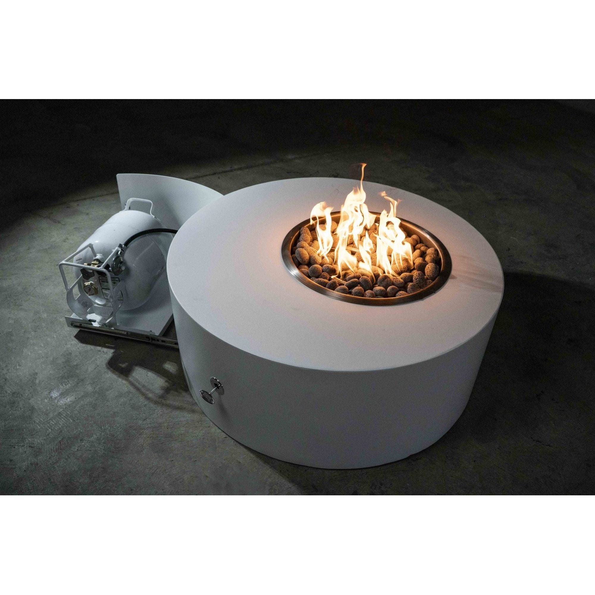 The Outdoor Plus Isla Powder Coated Metal Round Fire Pit- Low Profile