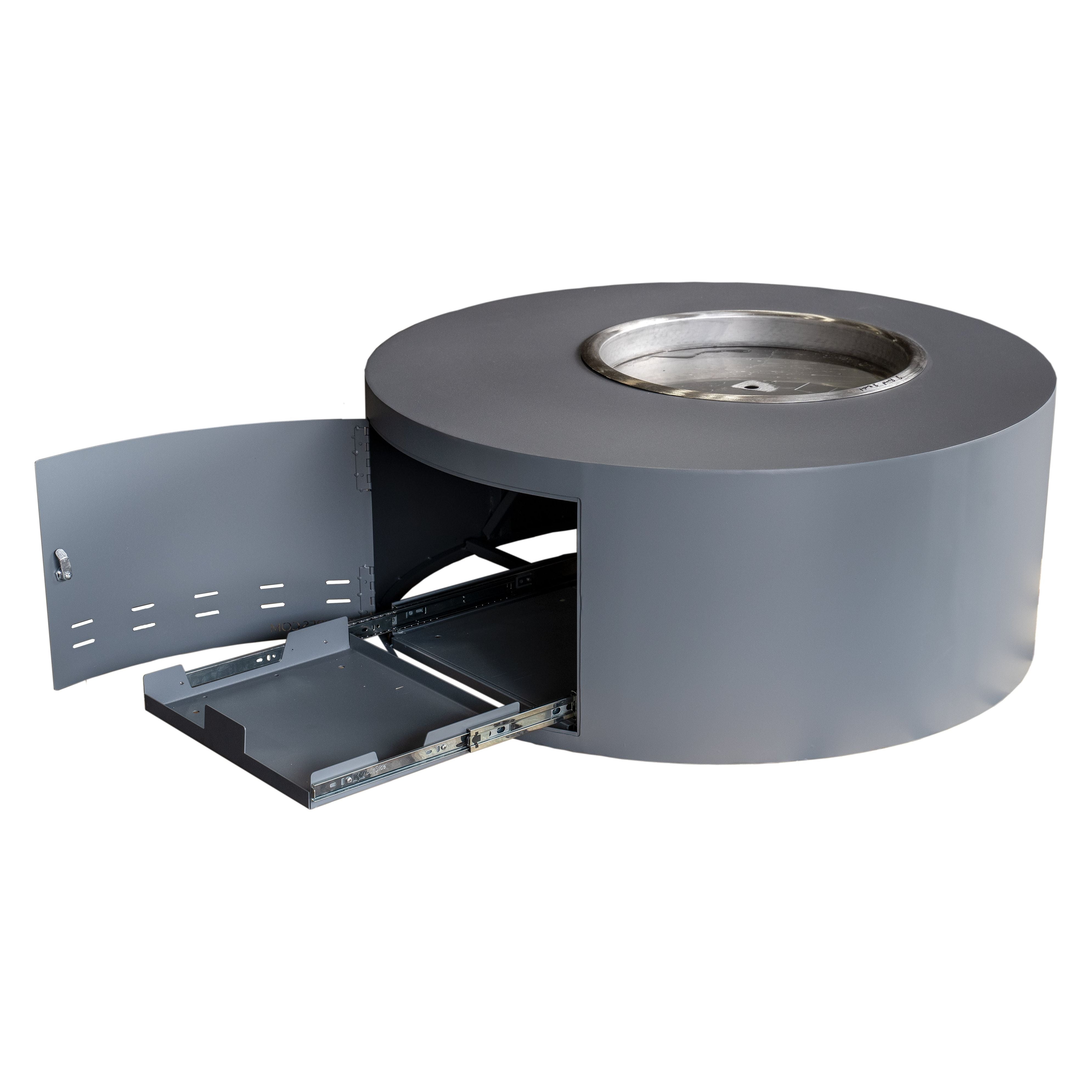 The Outdoor Plus Isla Powder Coated Metal Round Fire Pit- Low Profile