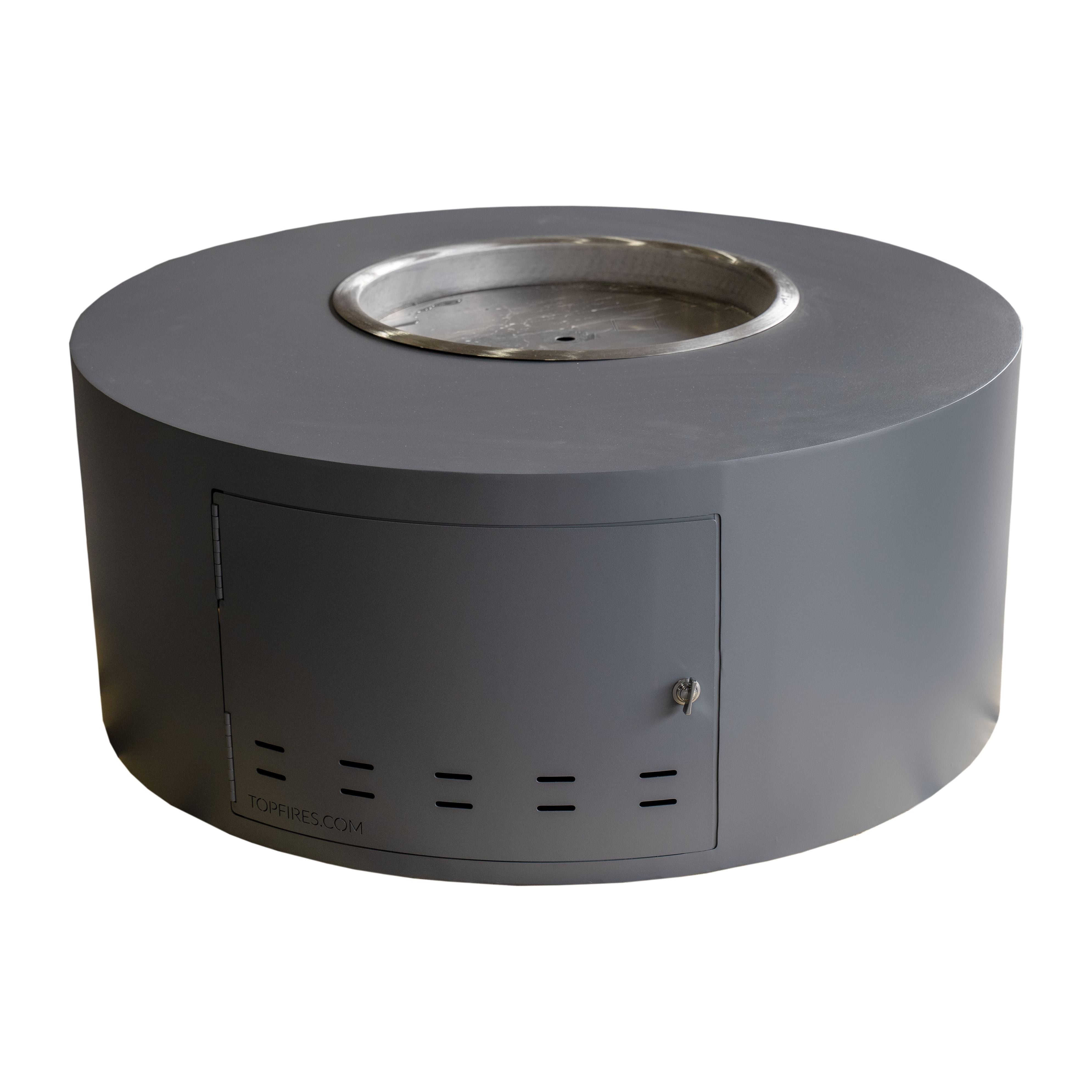The Outdoor Plus Isla Powder Coated Metal Round Fire Pit- Low Profile