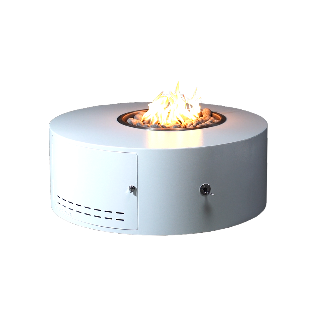 The Outdoor Plus Isla Powder Coated Metal Round Fire Pit- Low Profile