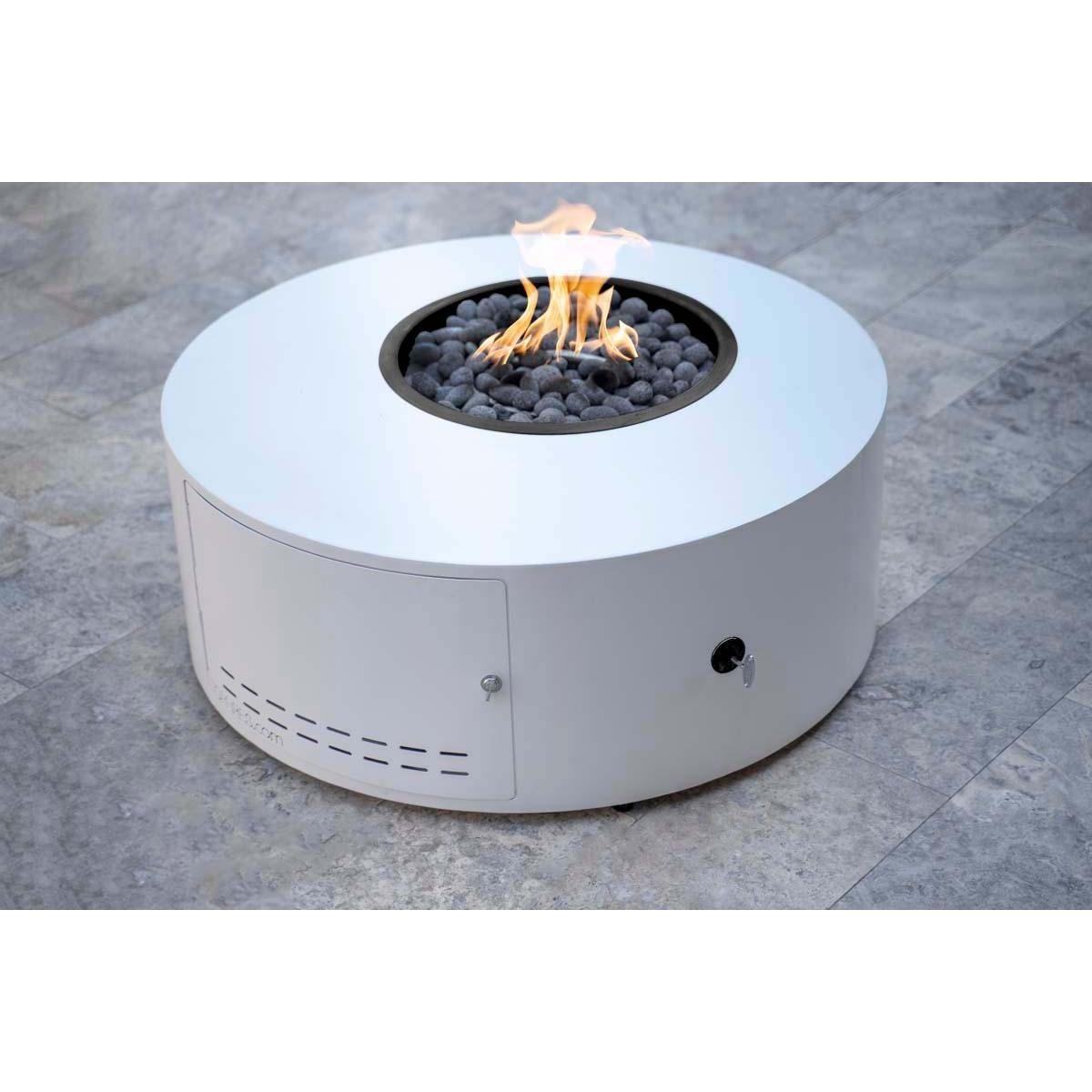 The Outdoor Plus Isla Powder Coated Metal Round Fire Pit- Low Profile