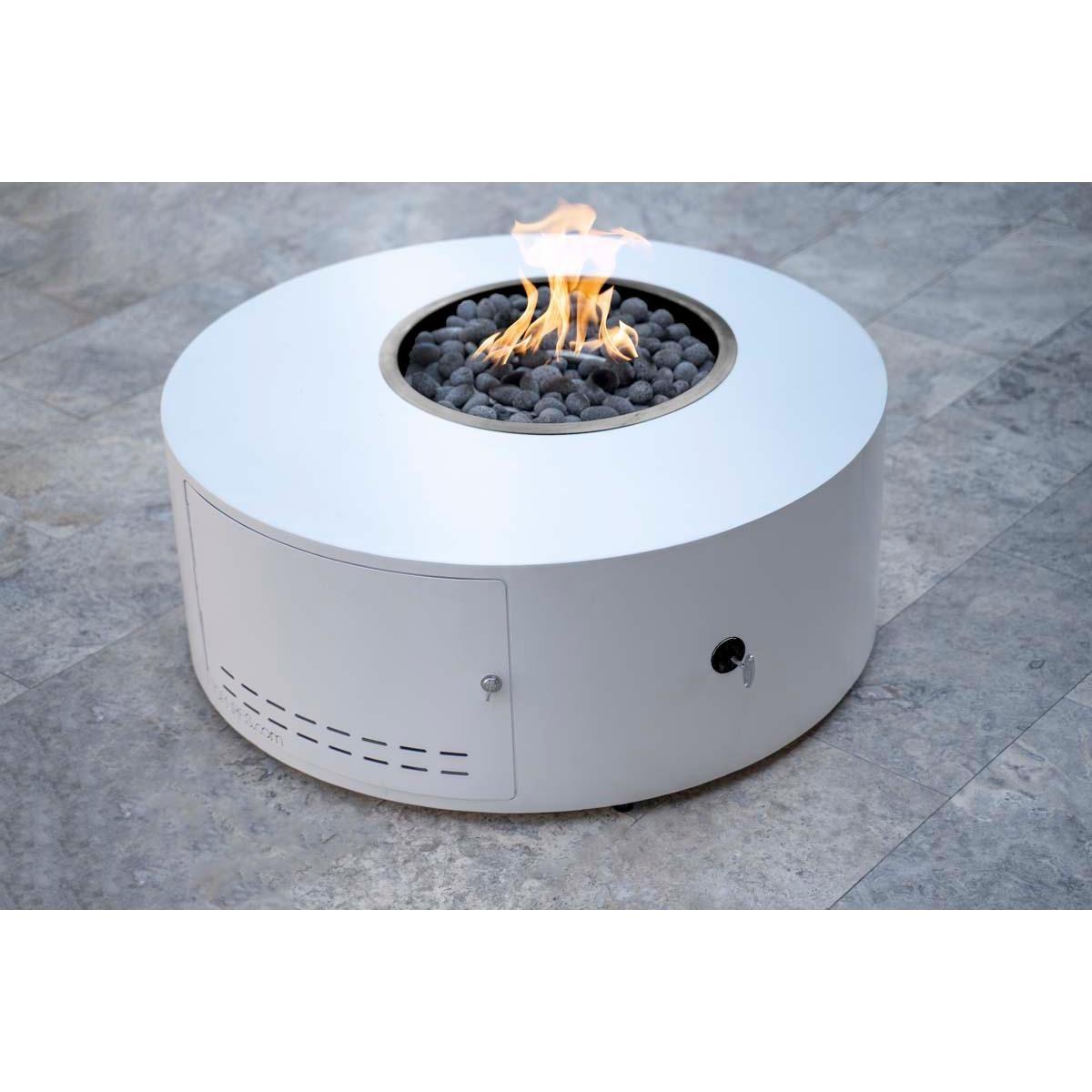 The Outdoor Plus Isla Powder Coated Metal Round Fire Pit- Low Profile