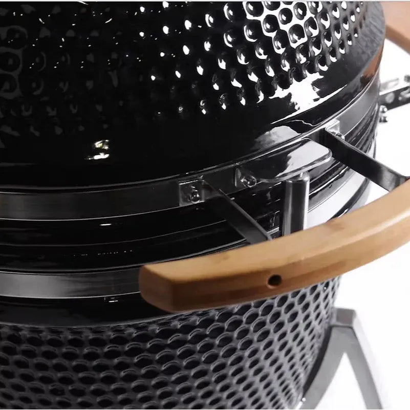 KoKoMo Grills 21" Ceramic Kamado BBQ Grill with Stand and Shelves