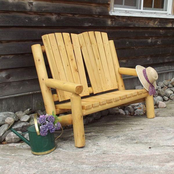 Dundalk Leisurecraft Adirondack Log 2 Seat Bench