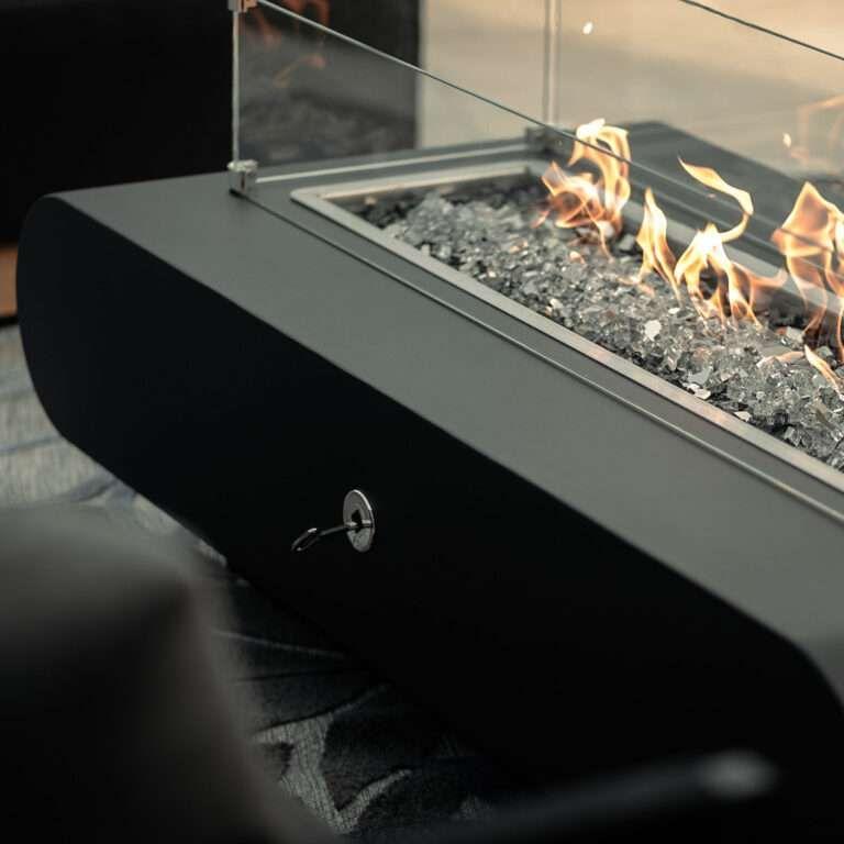 The Outdoor Plus La Jolla Rectangular Powder Coated Metal Fire Pit