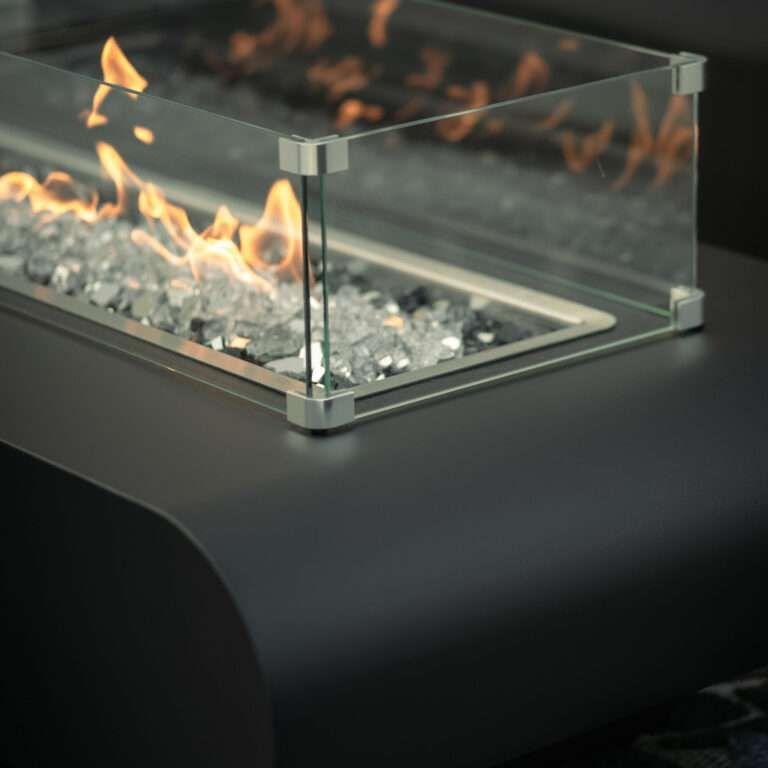 The Outdoor Plus La Jolla Rectangular Powder Coated Metal Fire Pit
