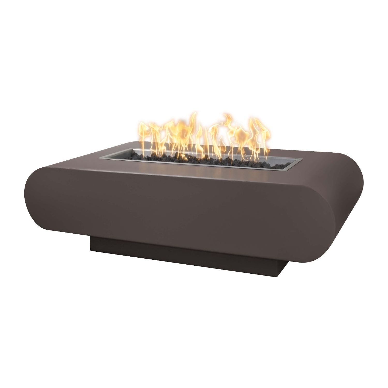 The Outdoor Plus La Jolla Rectangular Powder Coated Metal Fire Pit