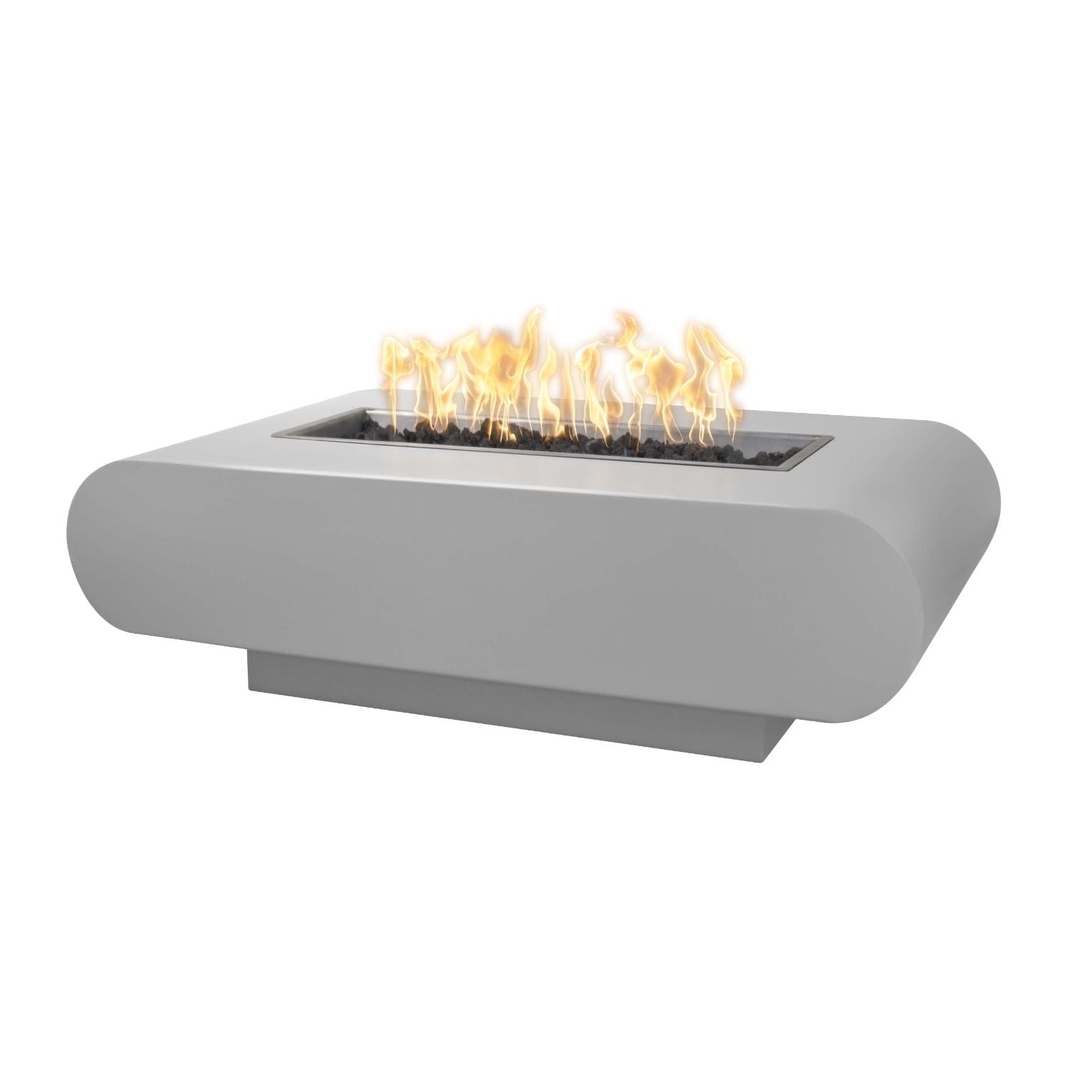 The Outdoor Plus La Jolla Rectangular Powder Coated Metal Fire Pit