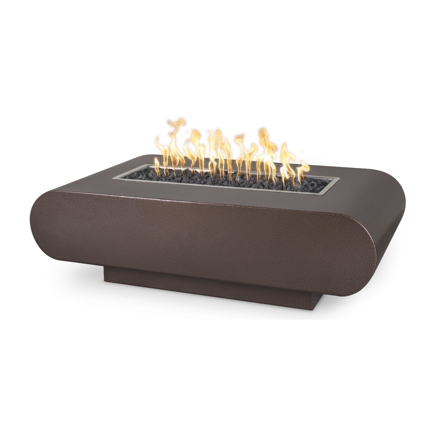 The Outdoor Plus La Jolla Rectangular Powder Coated Metal Fire Pit