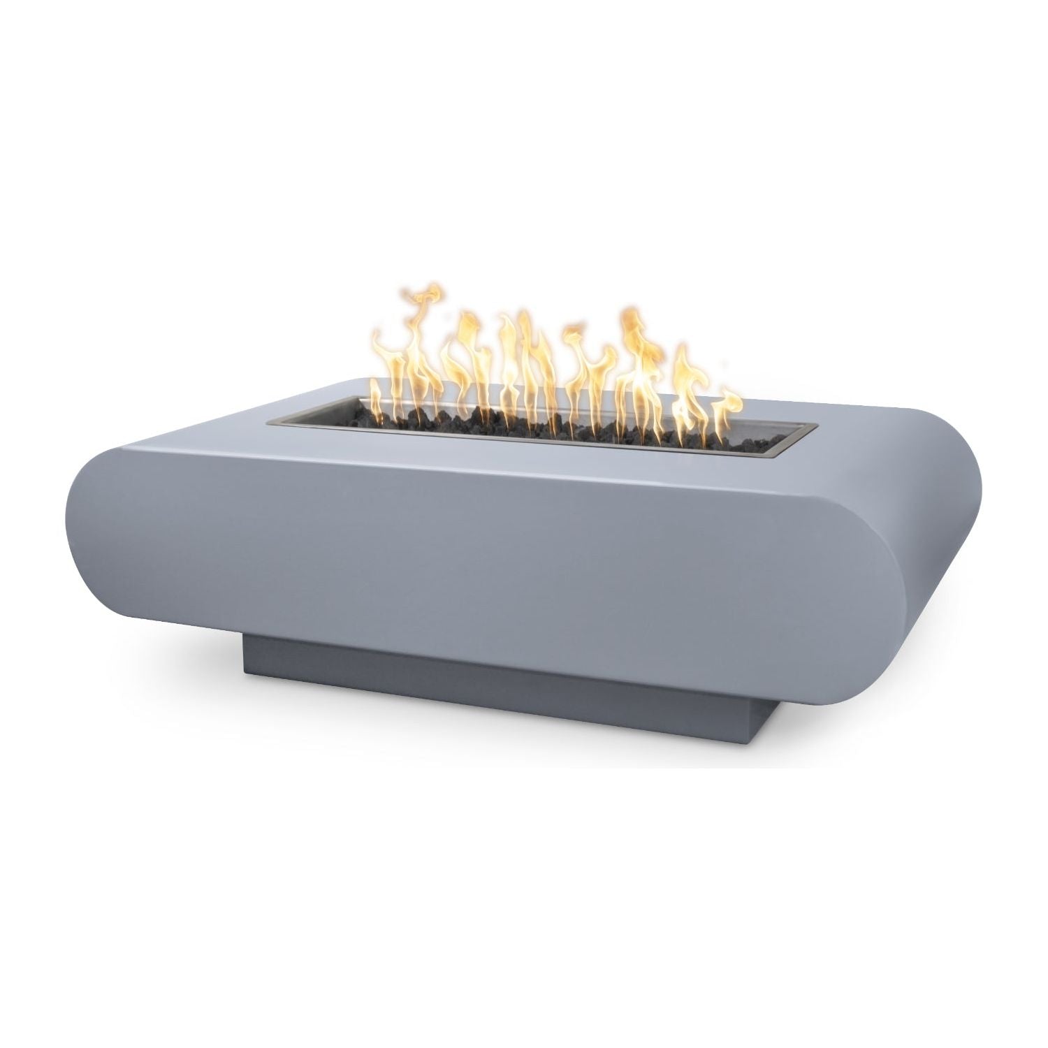 The Outdoor Plus La Jolla Rectangular Powder Coated Metal Fire Pit