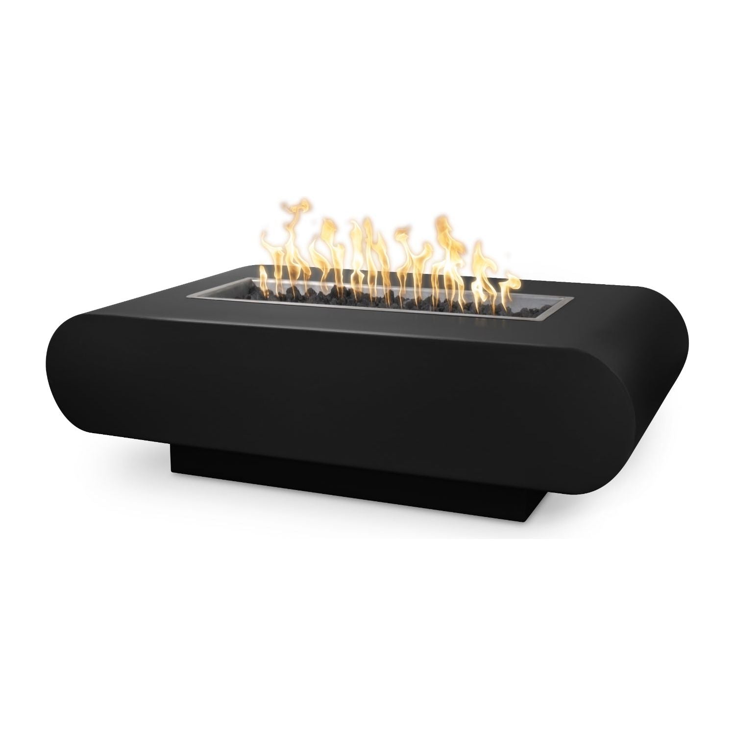 The Outdoor Plus La Jolla Rectangular Powder Coated Metal Fire Pit