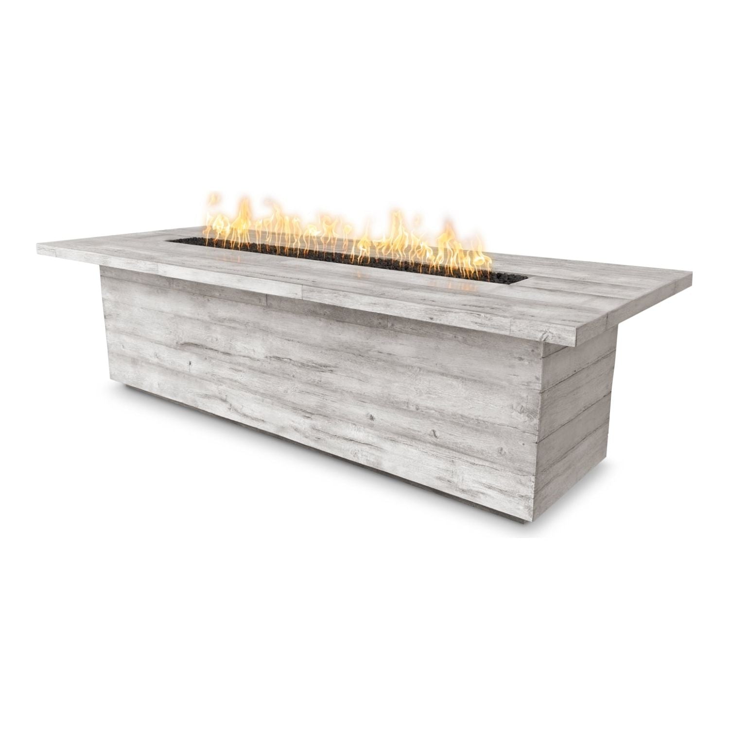 The Outdoor Plus Laguna Wood Grain GFRC Concrete Rectangular Fire Table