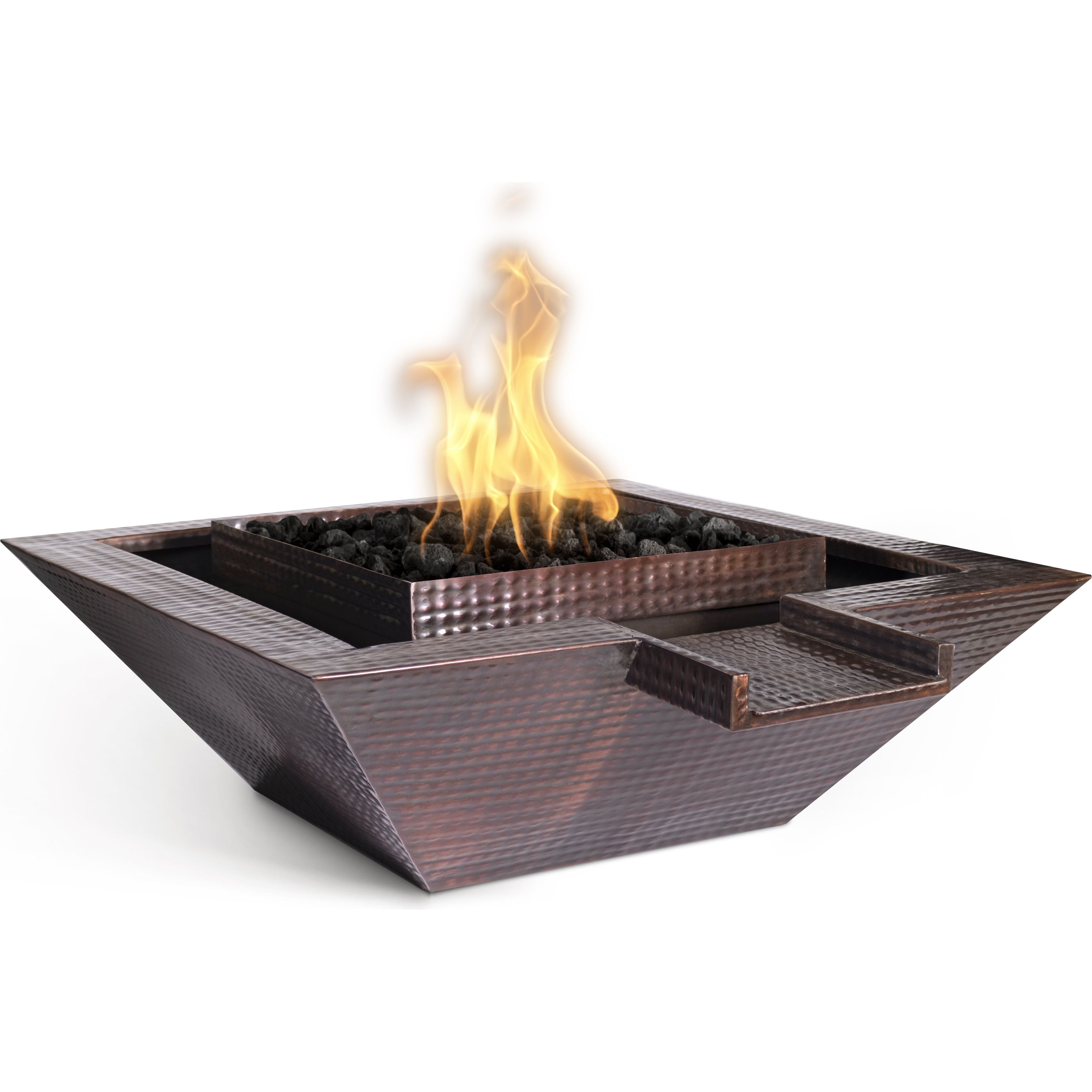 The Outdoor Plus Maya Hammered Copper Fire & Water Bowl - Gravity Spill
