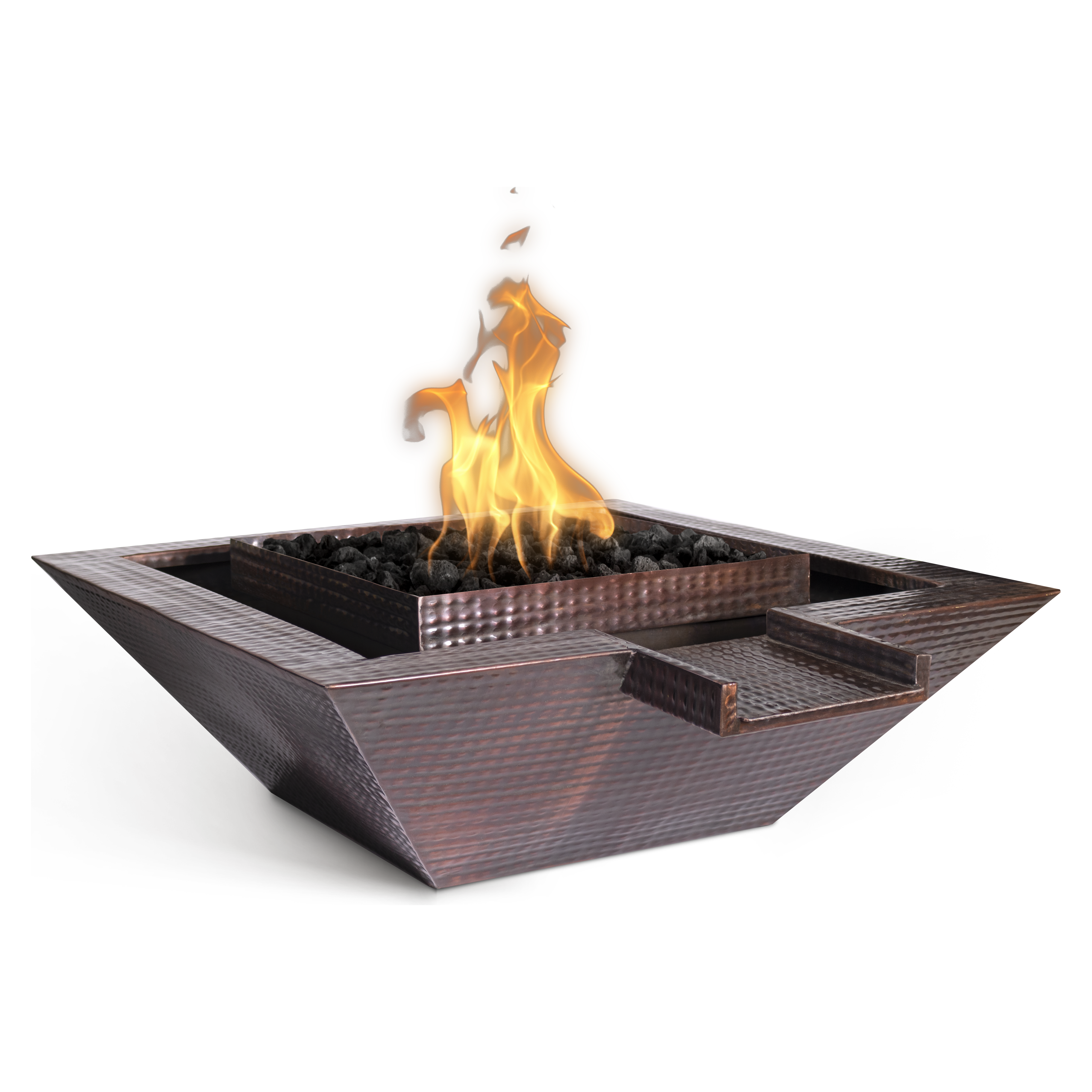 The Outdoor Plus Maya Hammered Copper Fire & Water Bowl - Gravity Spill
