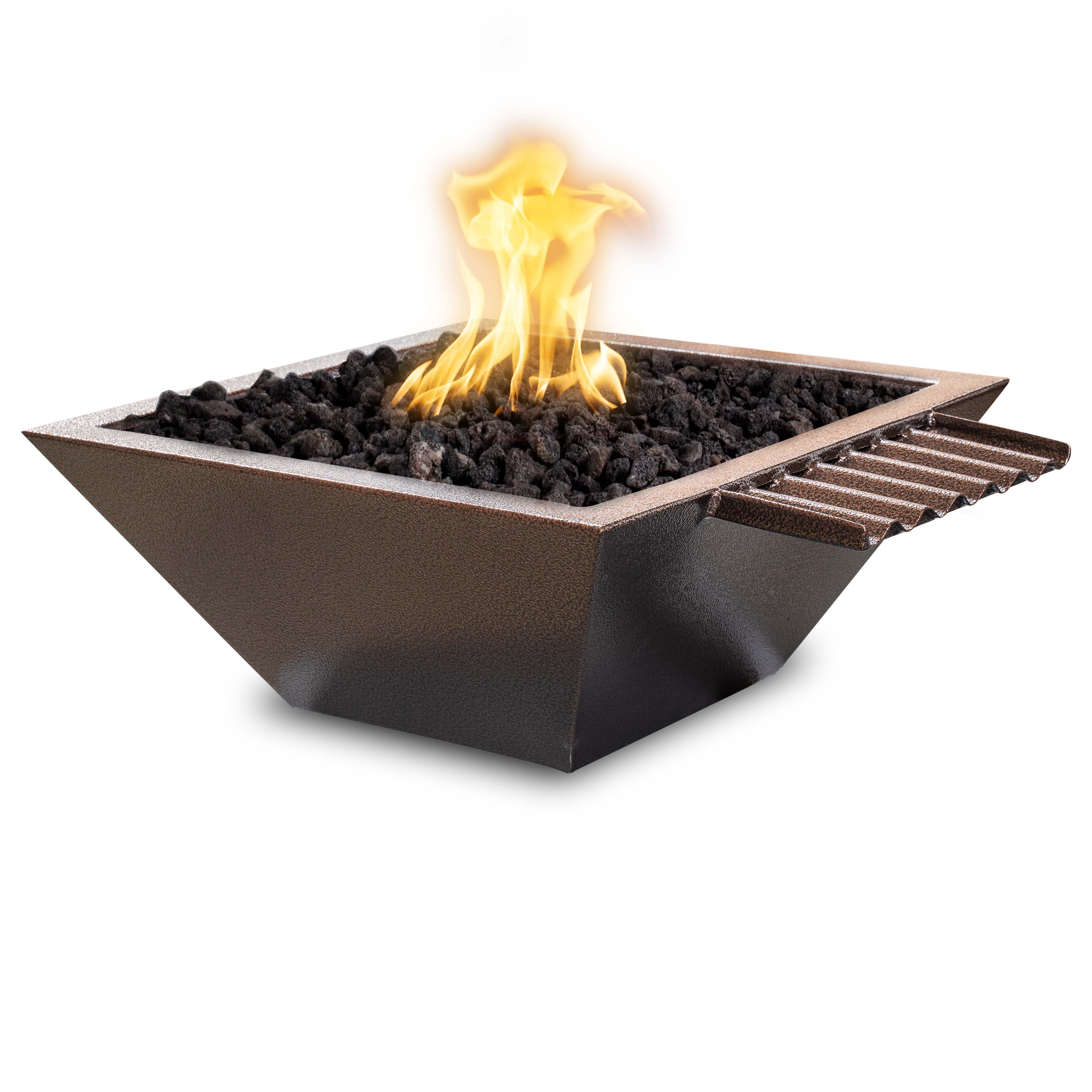 The Outdoor Plus Maya Powder Coated Metal Fire & Water Bowl - Wave Scupper